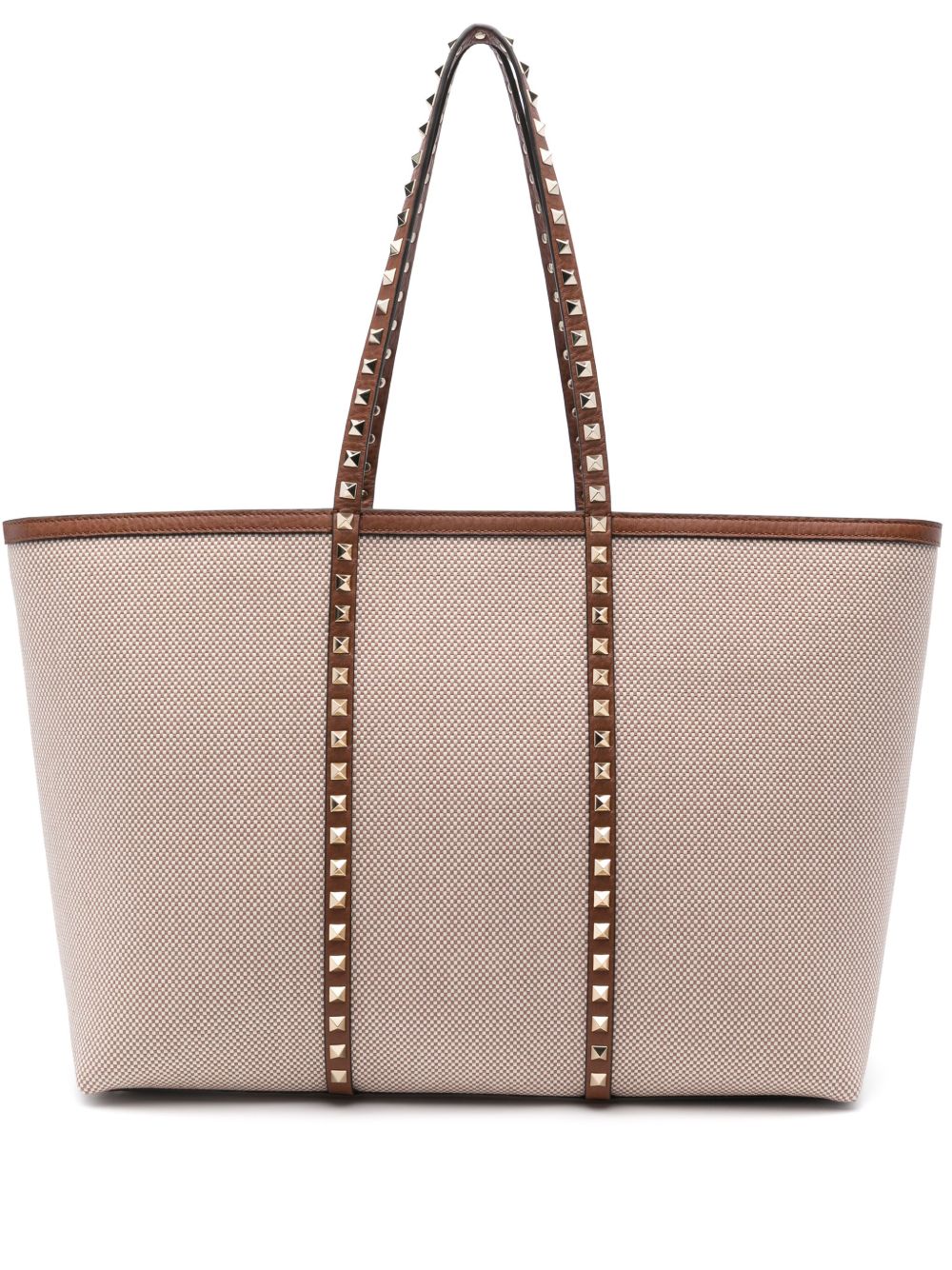 VALENTINO GARAVANI Rockstud Canvas Medium Tote Handbag