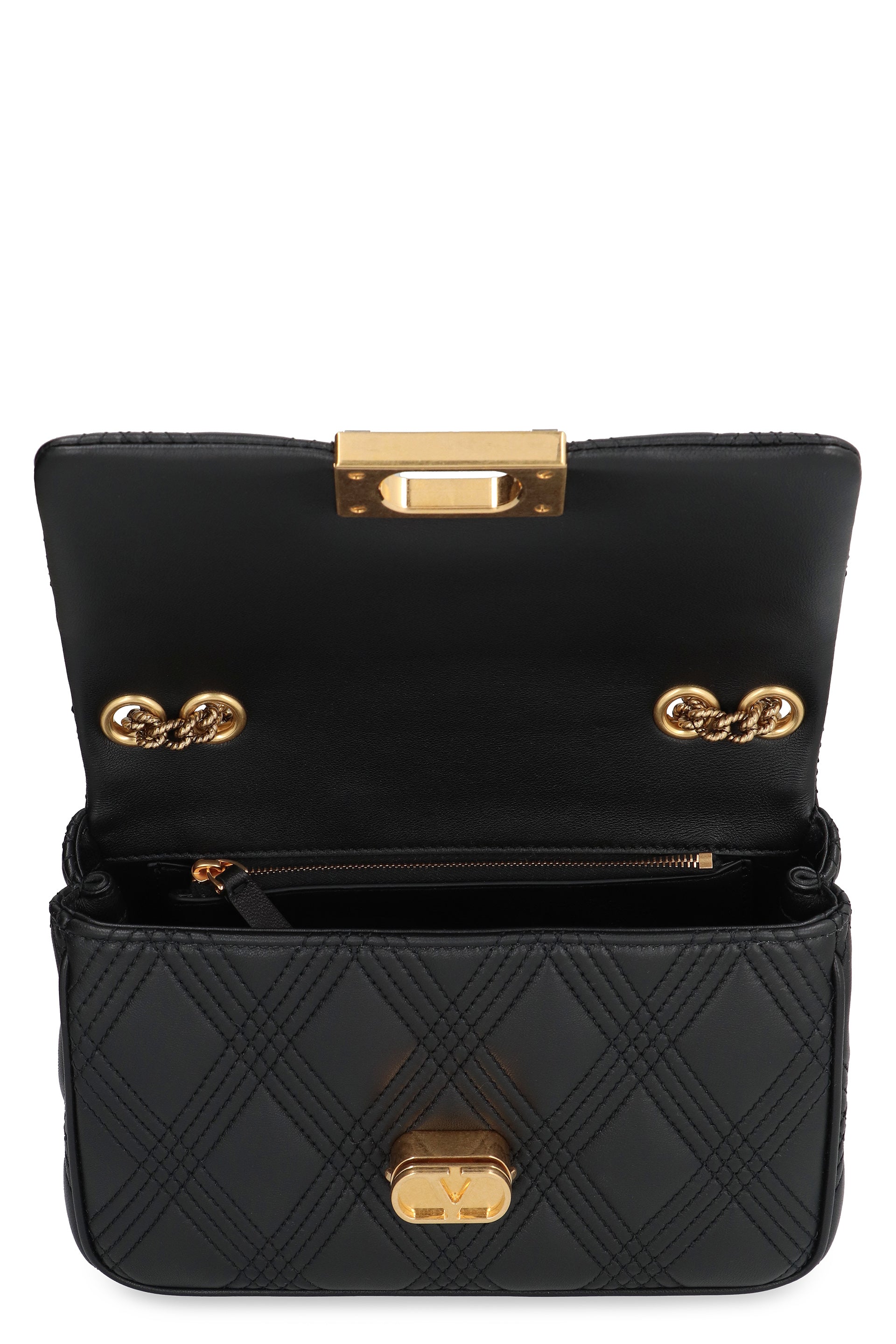 VALENTINO Quilted Leather Shoulder Handbag - 23 cm Width