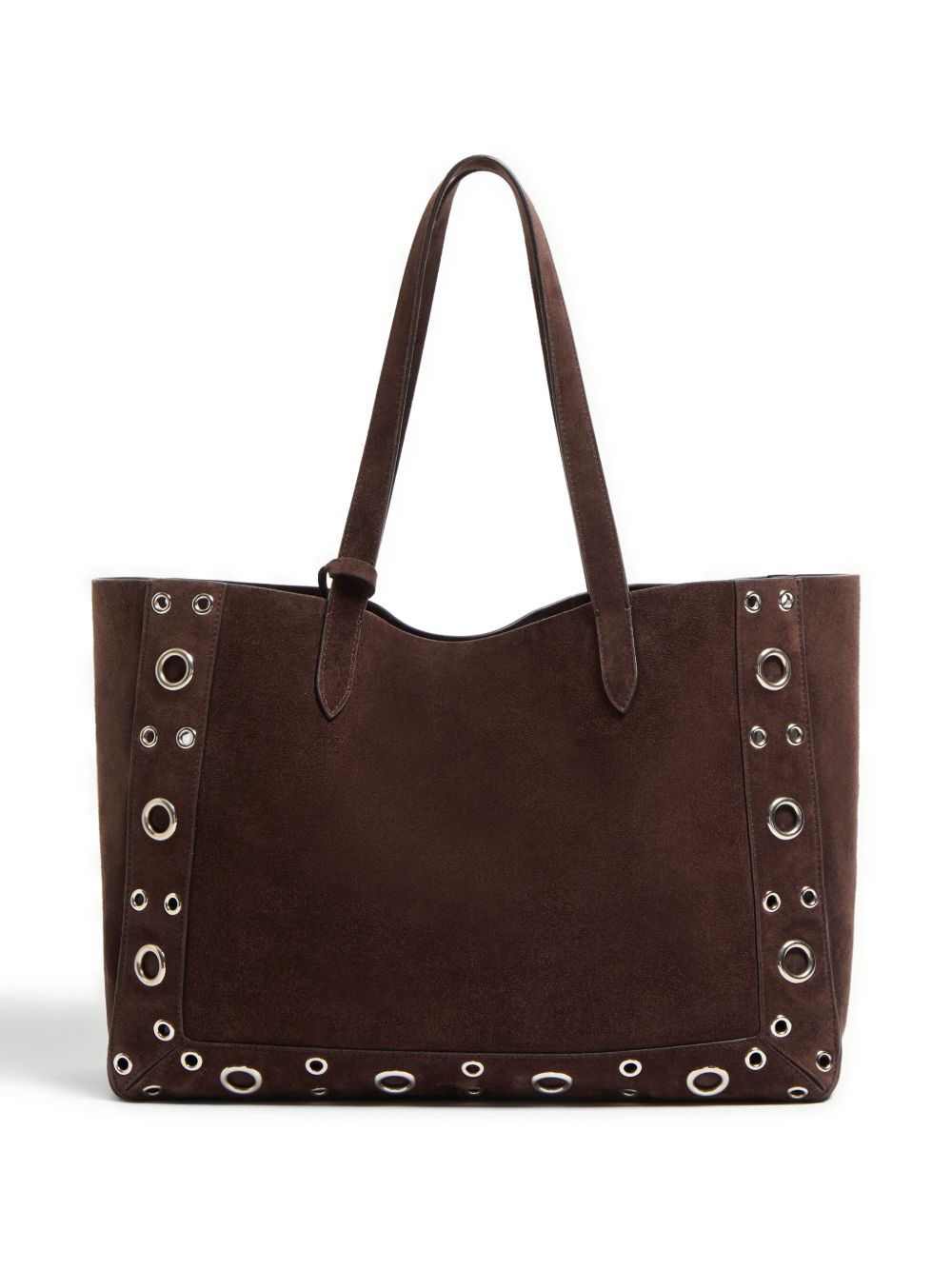 VALENTINO GARAVANI Suede Leather Tote Handbag with Removable Pouch