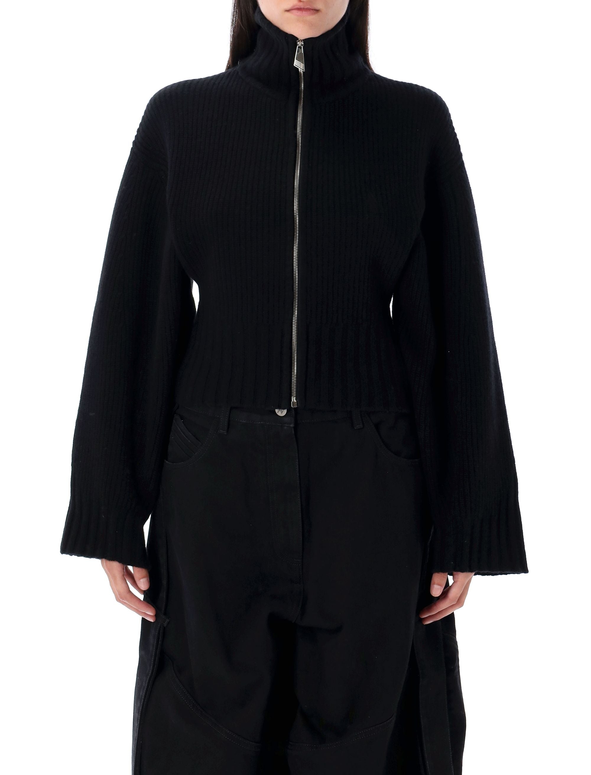 THE ATTICO Elevated Zip Knit Sweater for Women