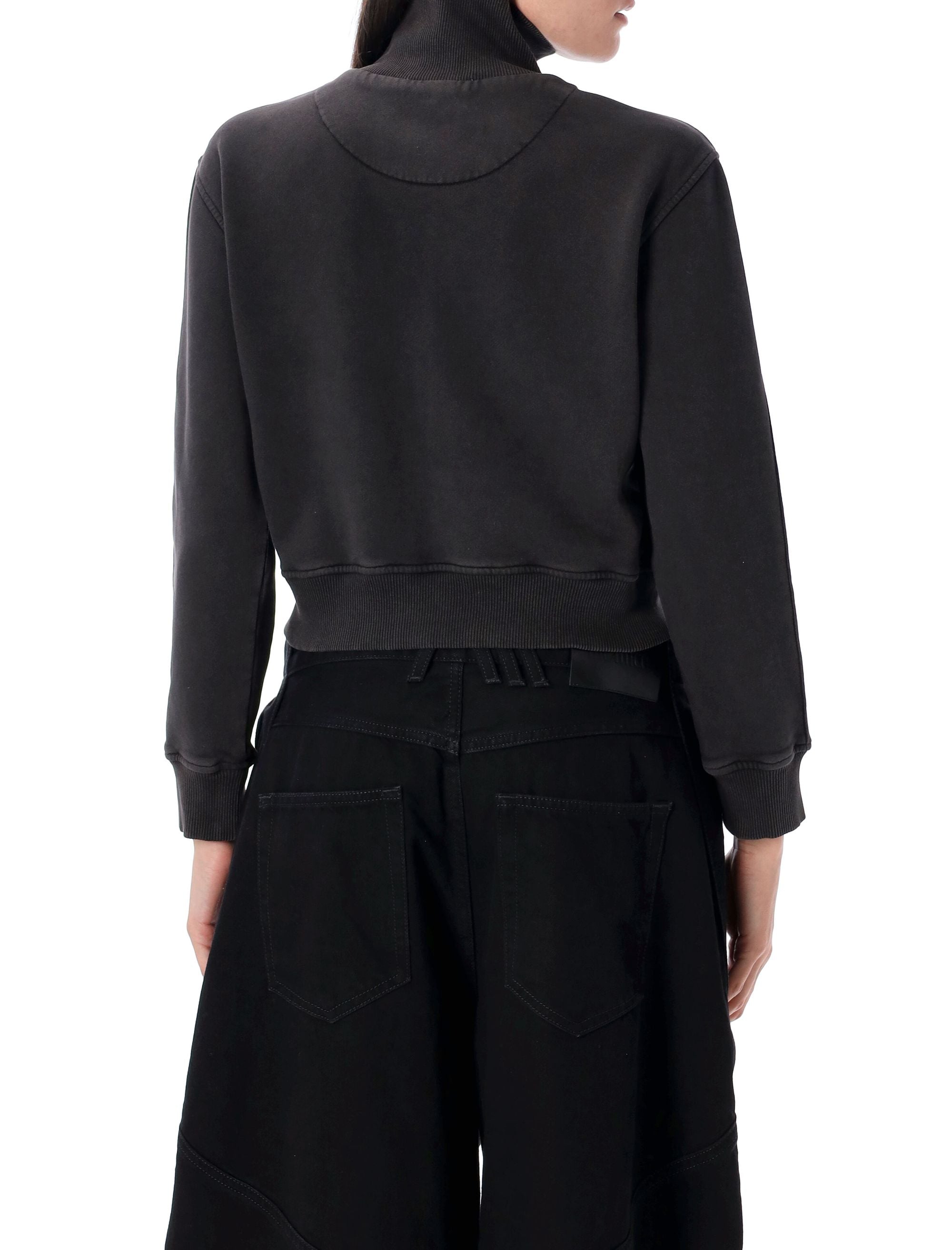 THE ATTICO Women's Mini Crop Zip Fleece