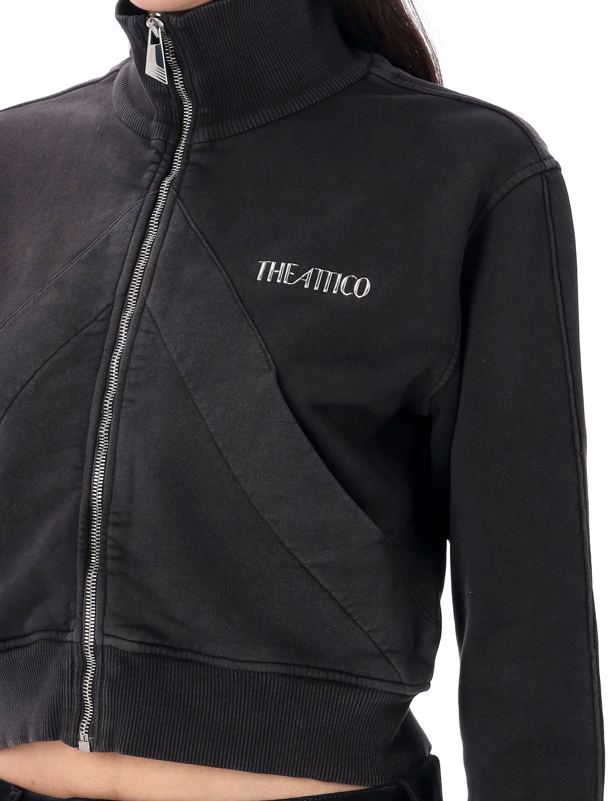 THE ATTICO Women's Mini Crop Zip Fleece