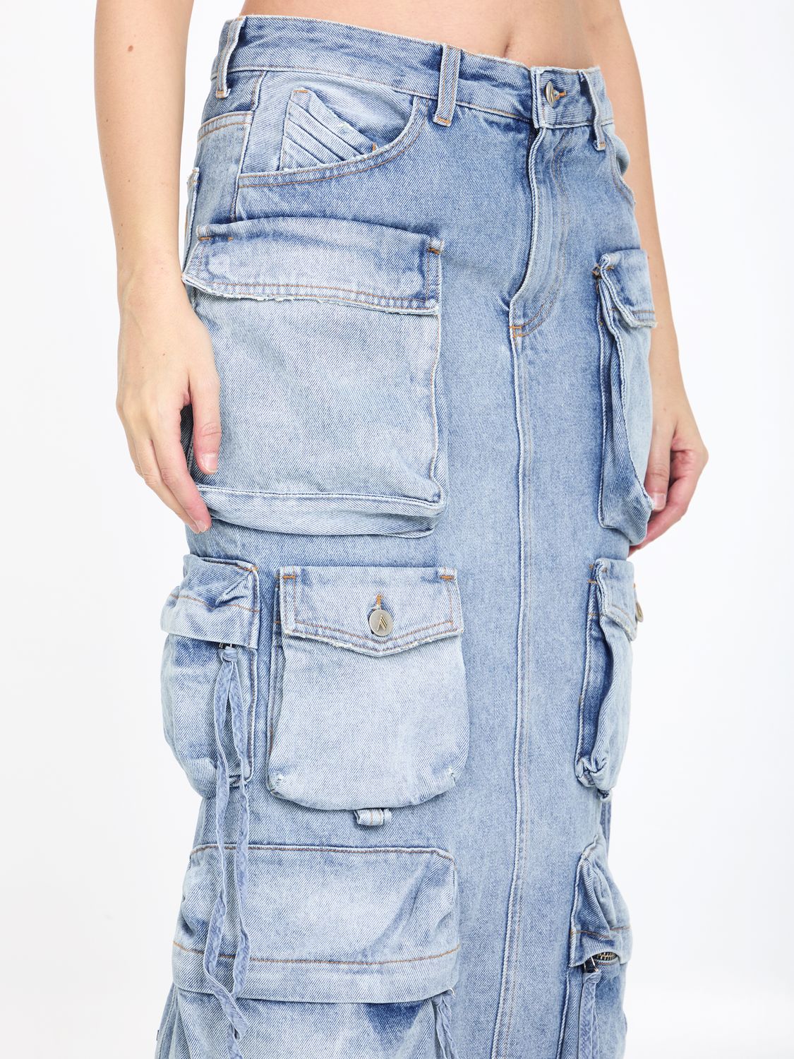 THE ATTICO Cargo Midi Skirt - Size 26