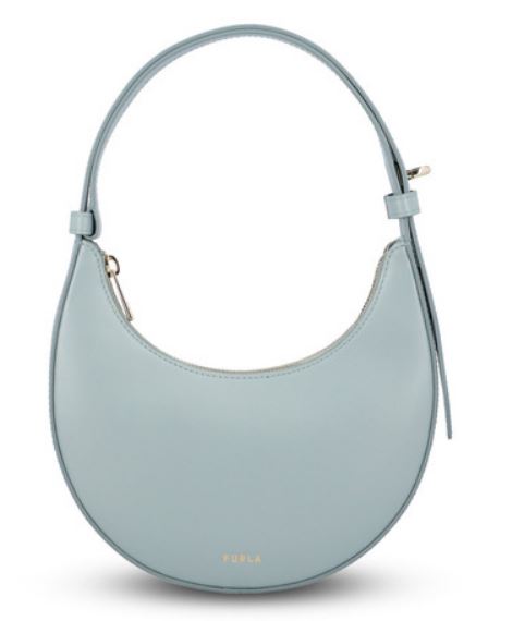 FURLA Curved Shape Leather Handbag with Single Top Handle