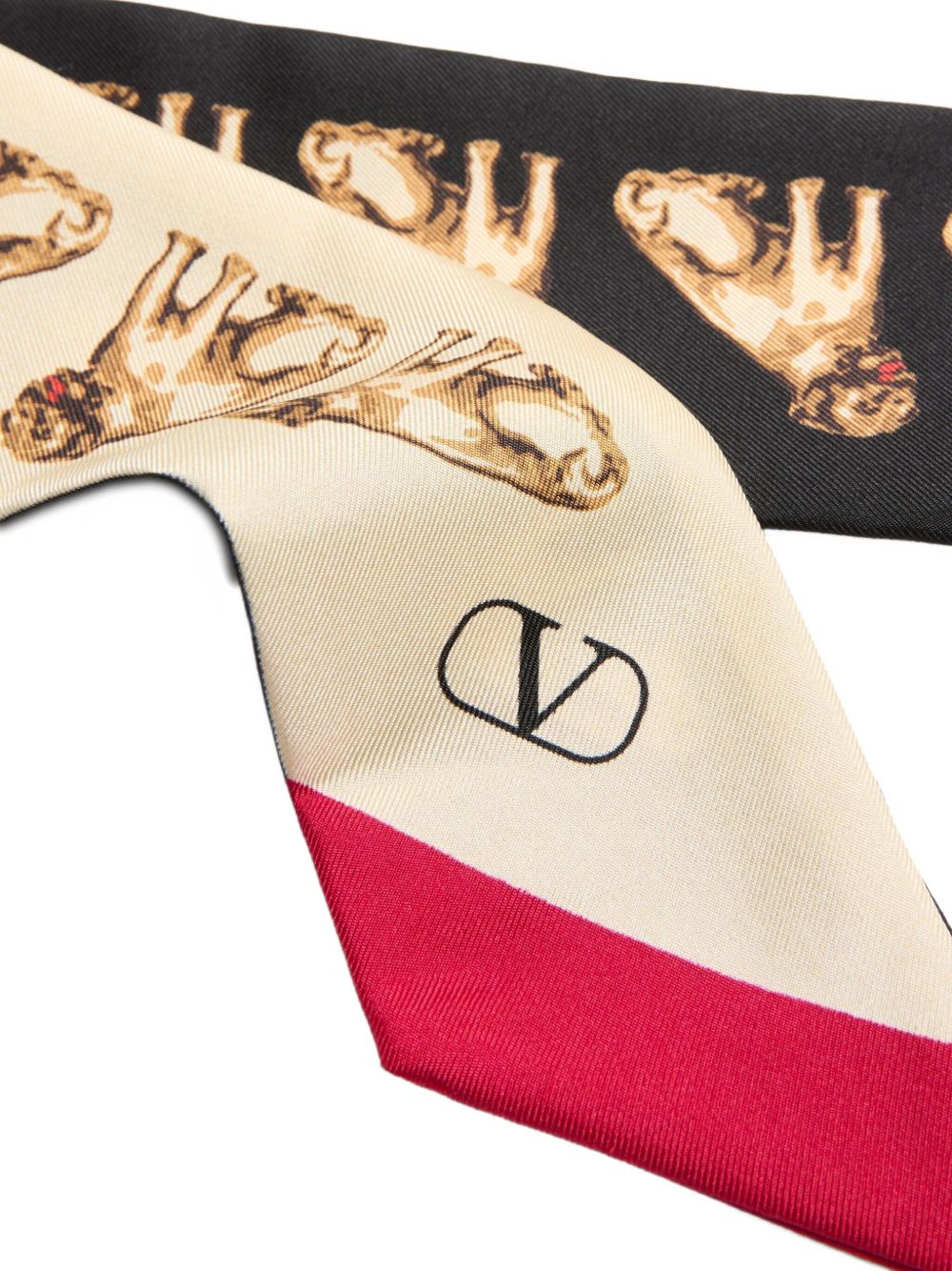 VALENTINO GARAVANI Printed Silk Foulard with VLogo Signature