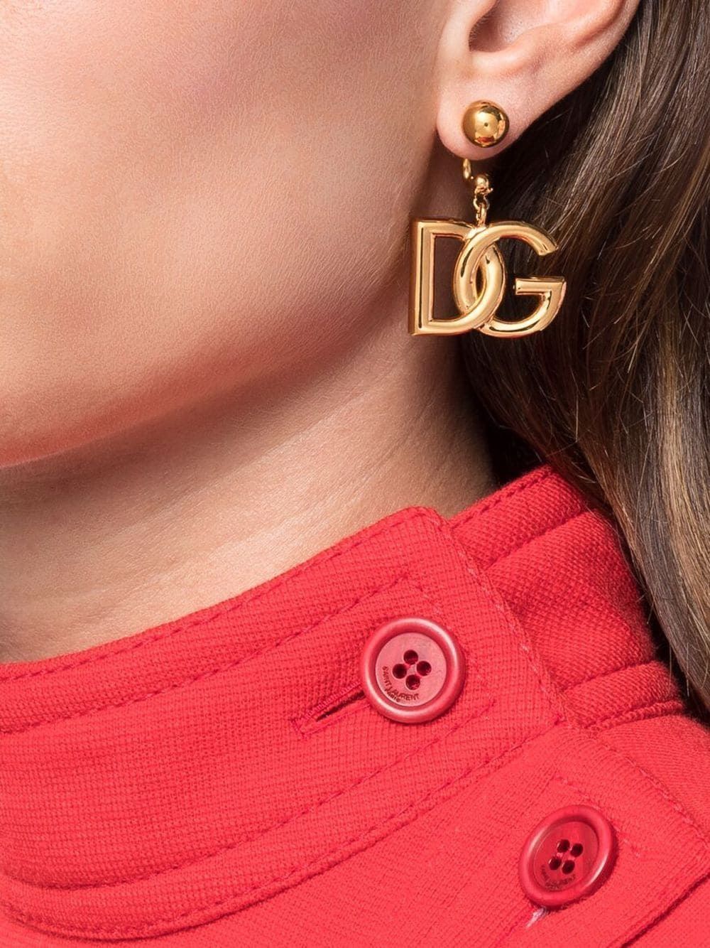 DOLCE & GABBANA Logo Drop Earrings for Women - Mini Size