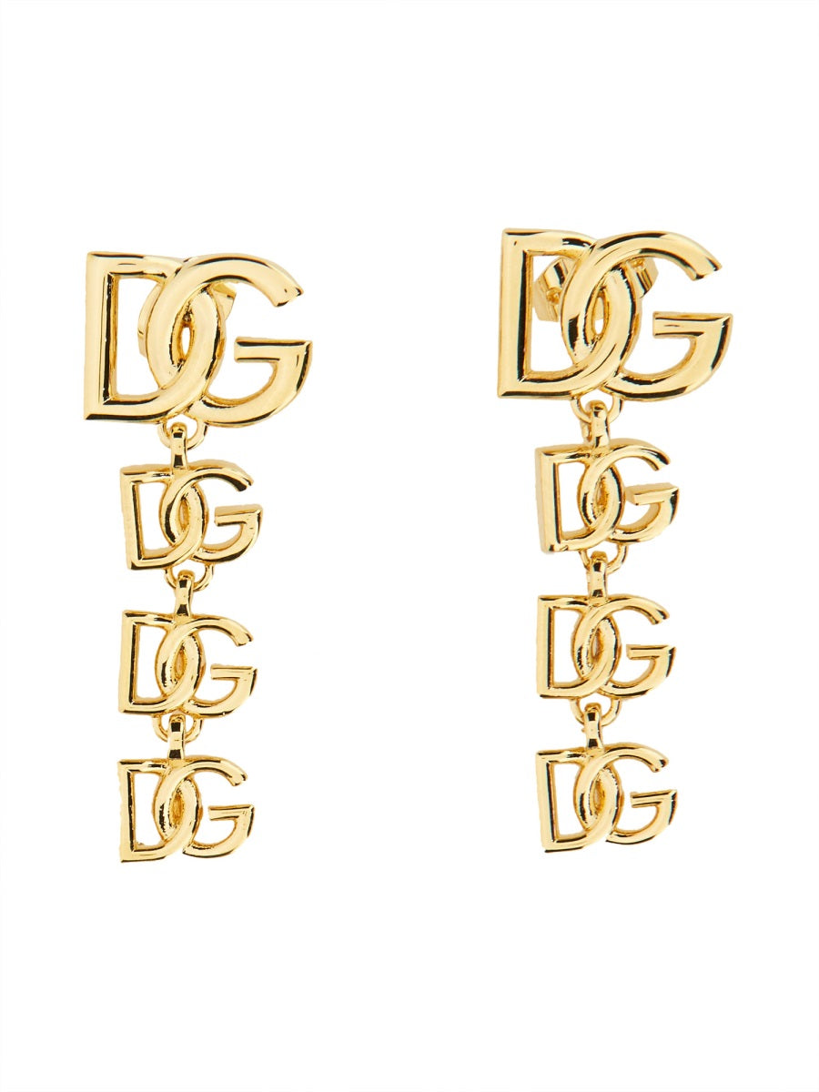 DOLCE & GABBANA Long Earrings with Multi-Logo Design