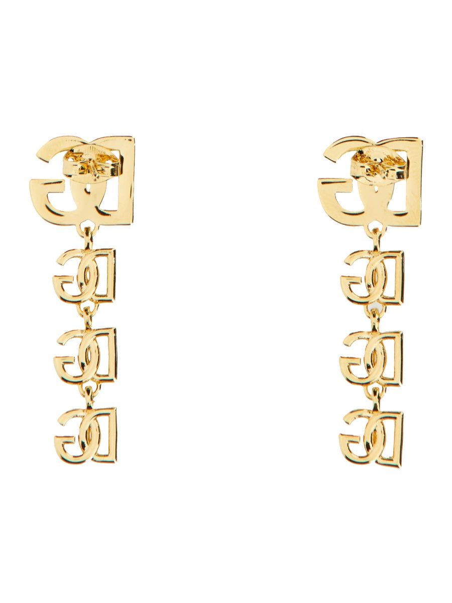 DOLCE & GABBANA Long Earrings with Multi-Logo Design