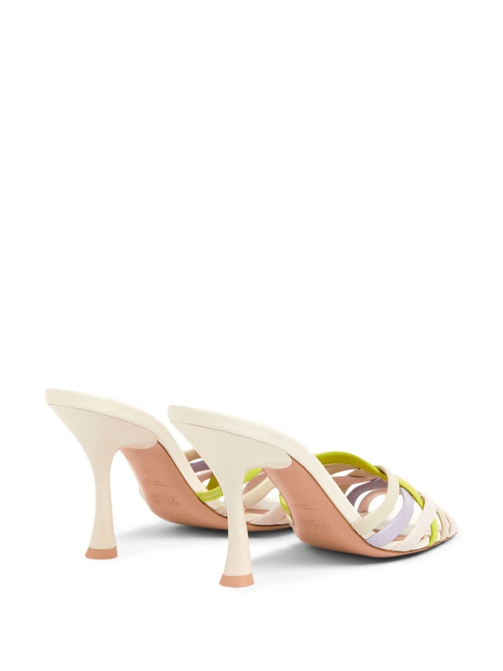 MALONE SOULIERS Interwoven Square Open Toe Slip-On Sandals with 90mm Sculpted Heel