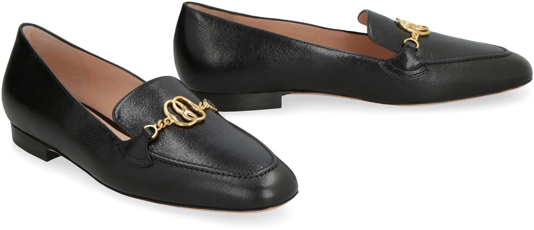 BALLY Women’s Round Toe Leather Loafers