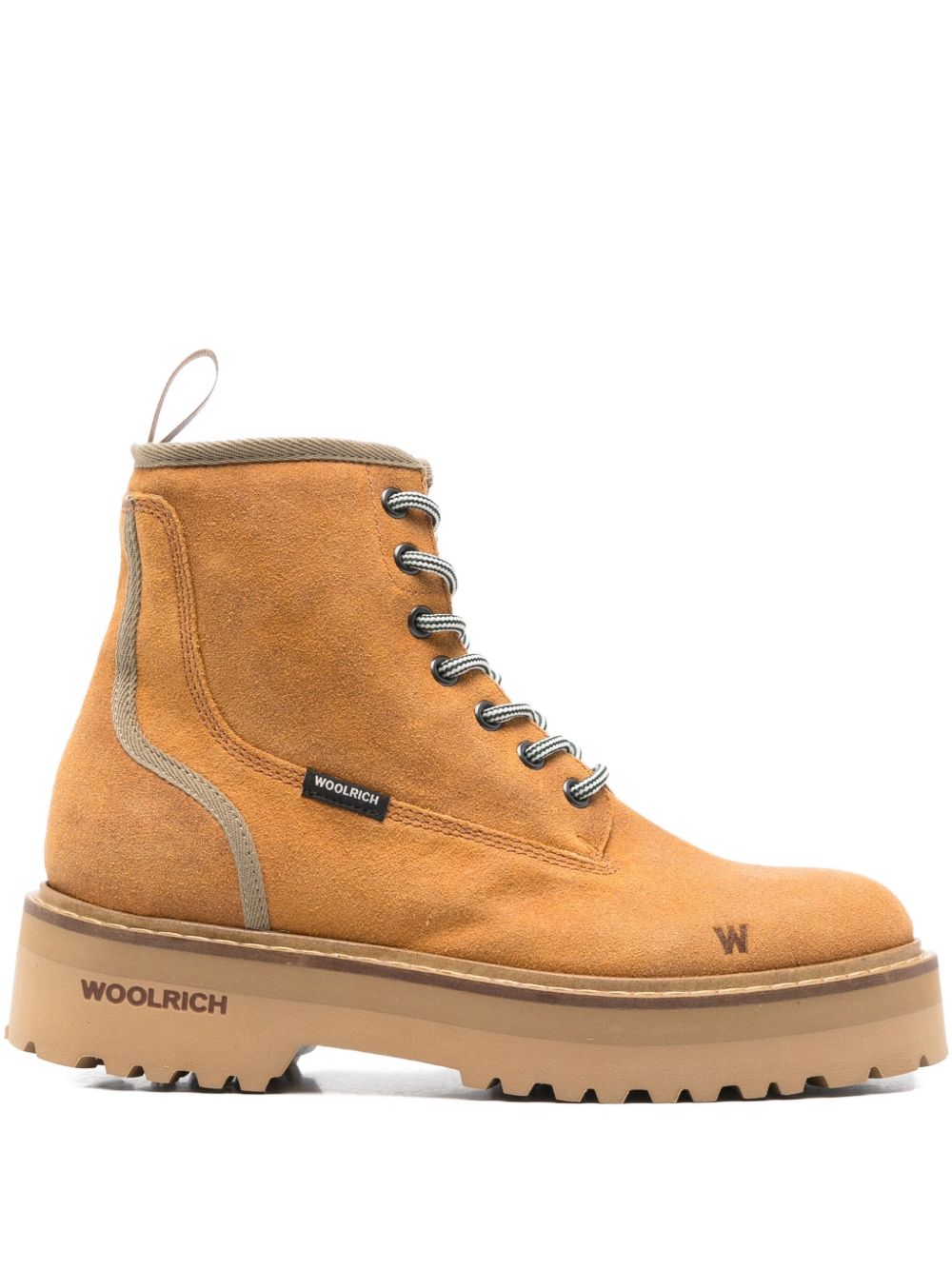 WOOLRICH Elegant Leather Lace-Up Boots with Platform Sole