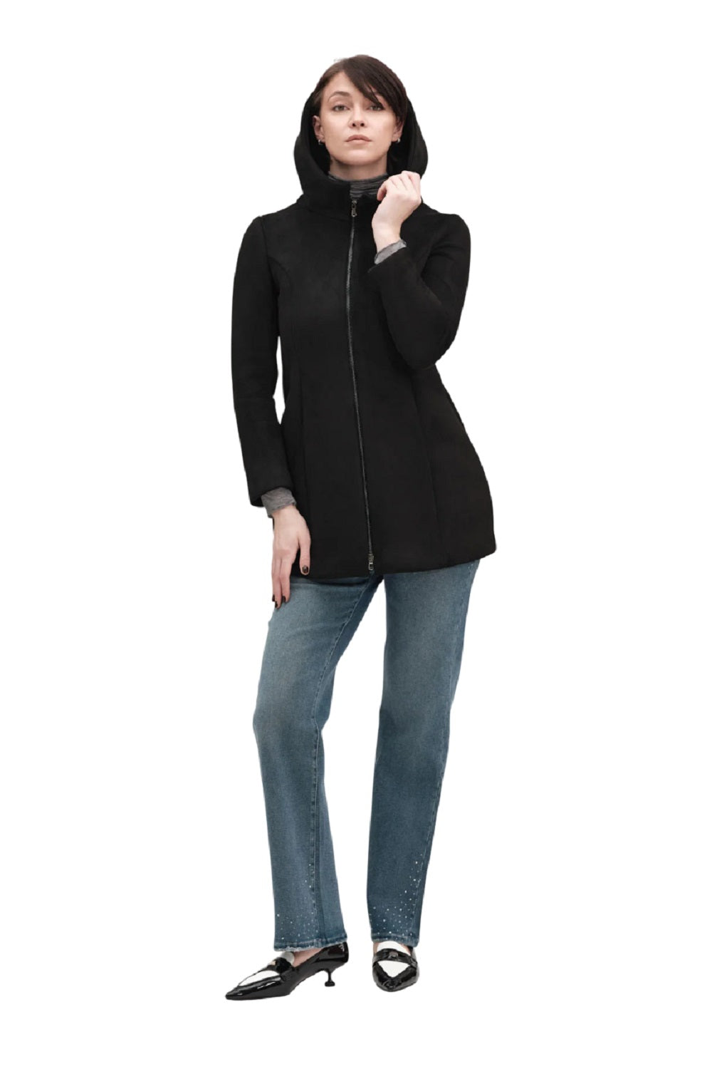 WHITE WISE Slim Fit Hooded Jacket