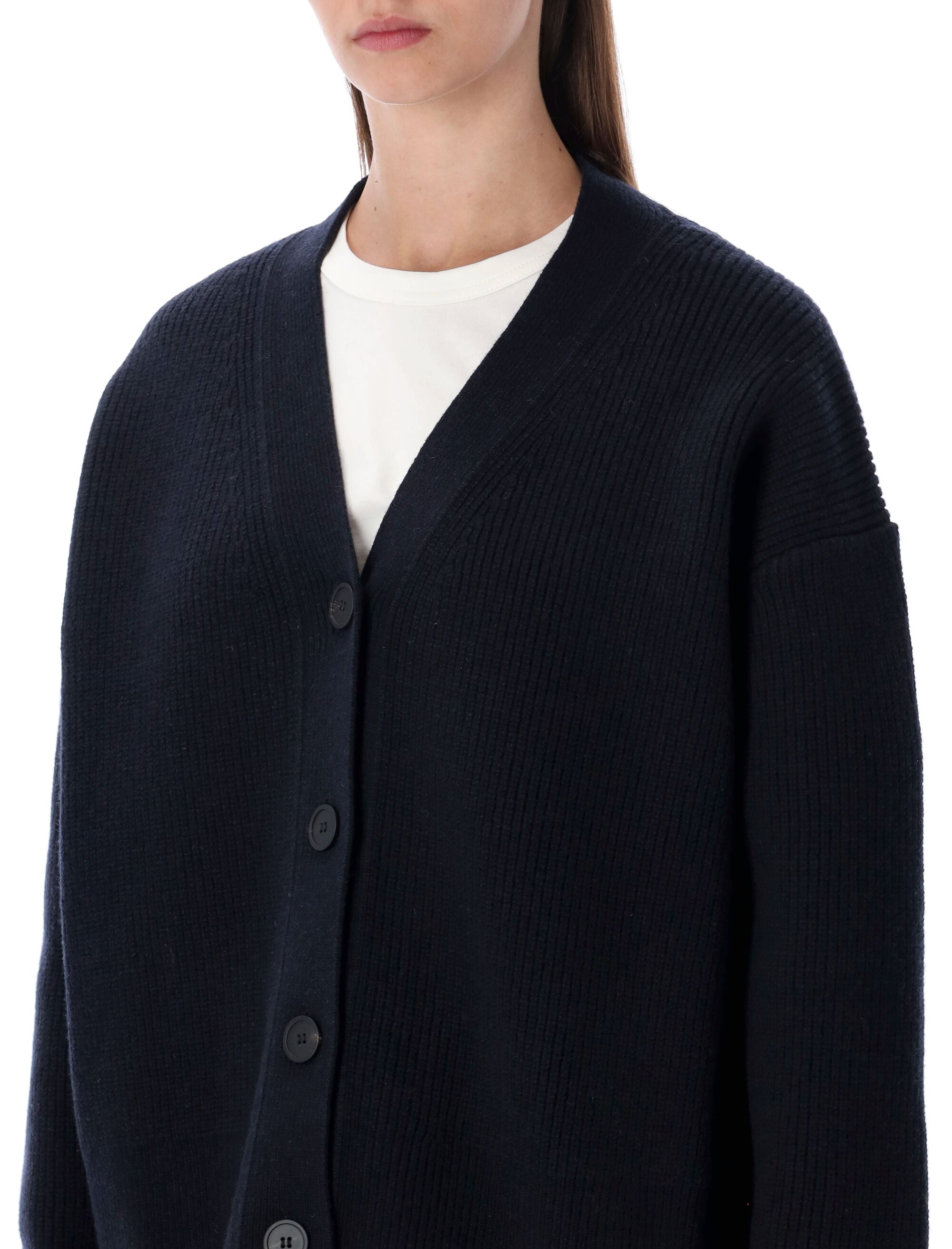 STUDIO NICHOLSON Boxy Fit Merino Wool Cardigan - Size 8