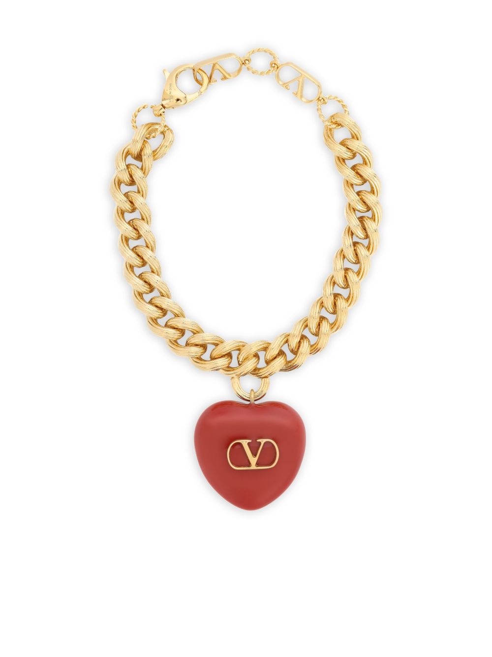 VALENTINO GARAVANI Curb Chain Heart Charm Bracelet
