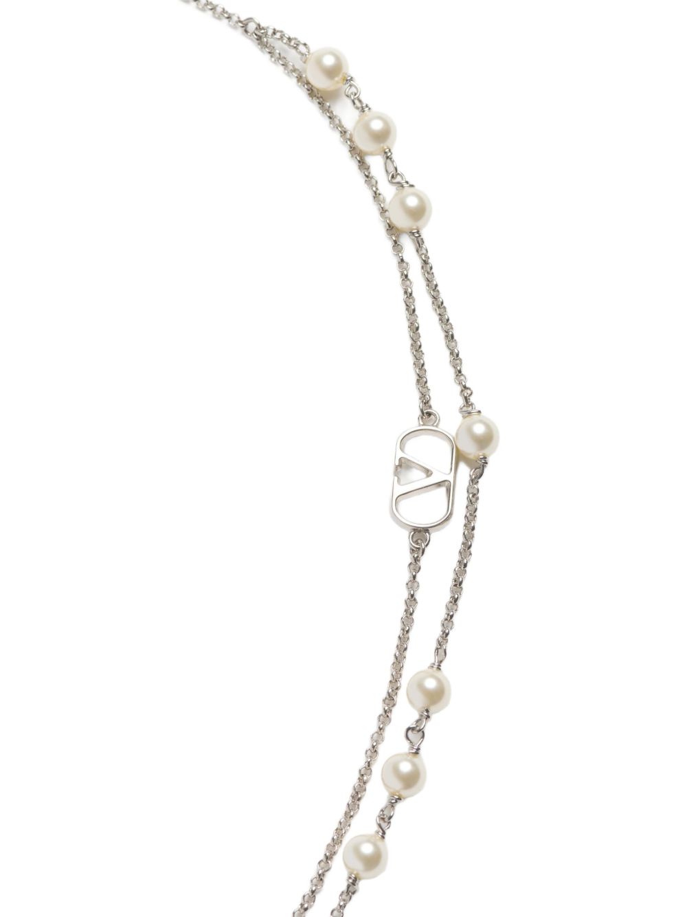 VALENTINO GARAVANI VLogo Signature Necklace with Swarovski Pearls