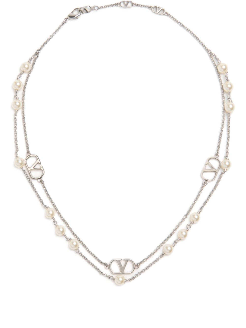 VALENTINO GARAVANI VLogo Signature Necklace with Swarovski Pearls