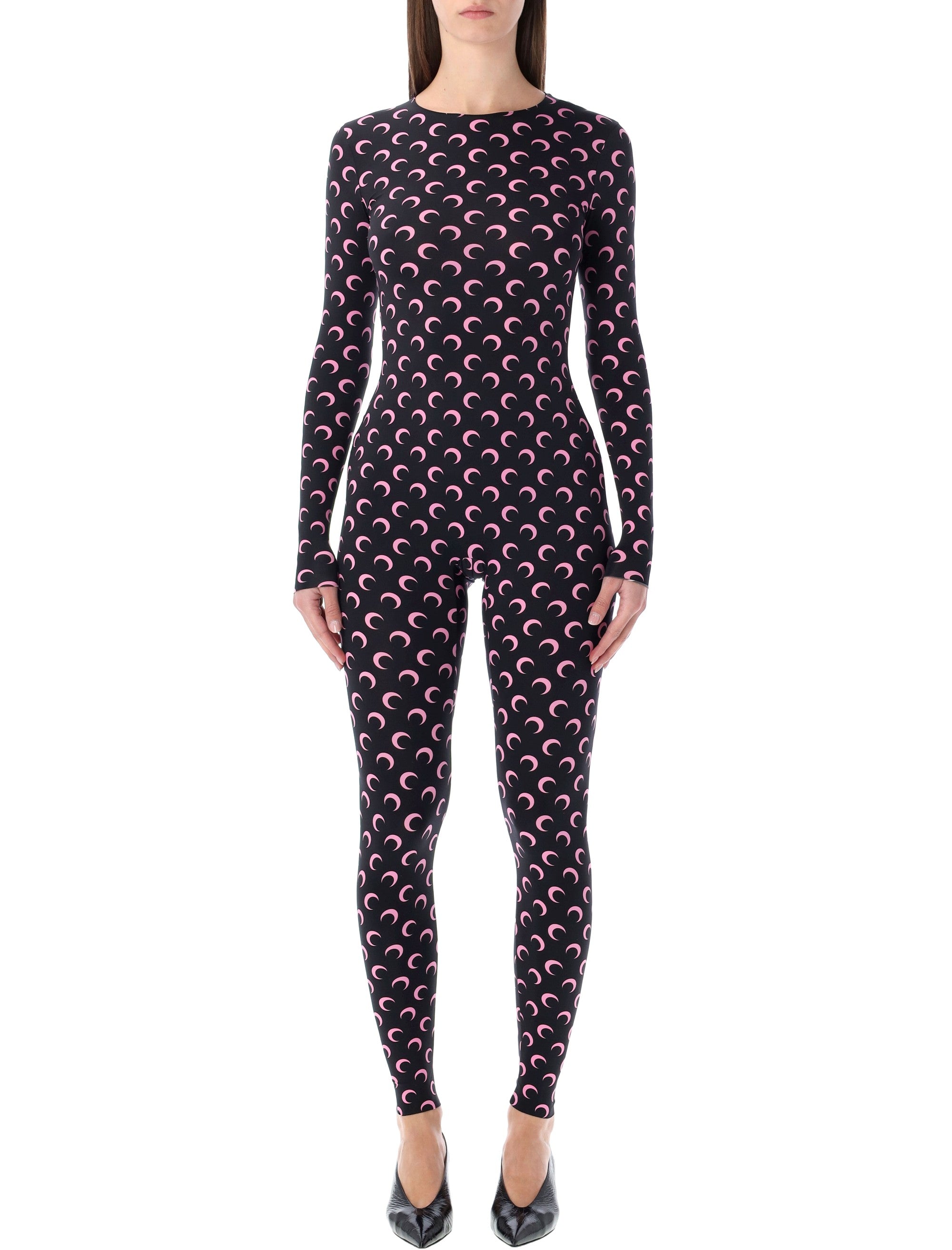 MARINE SERRE Sleek Moon Printed Stretch Catsuit - Ankle Length,