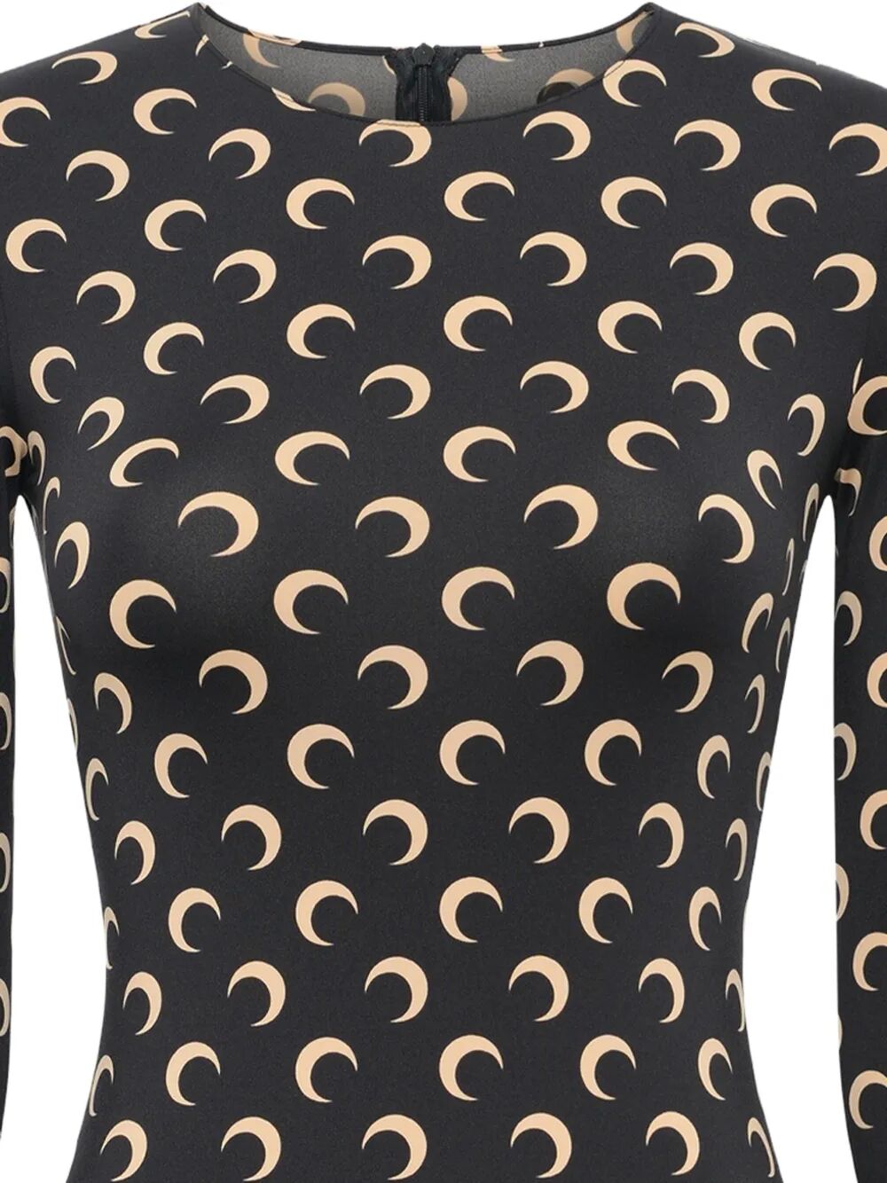 MARINE SERRE Moon Printed Long Sleeve Mini Catsuit