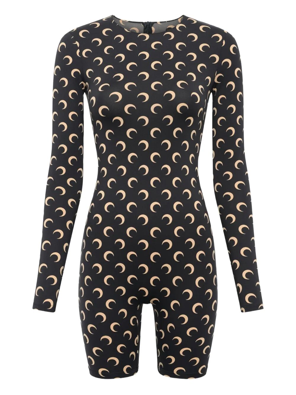 MARINE SERRE Moon Printed Long Sleeve Mini Catsuit