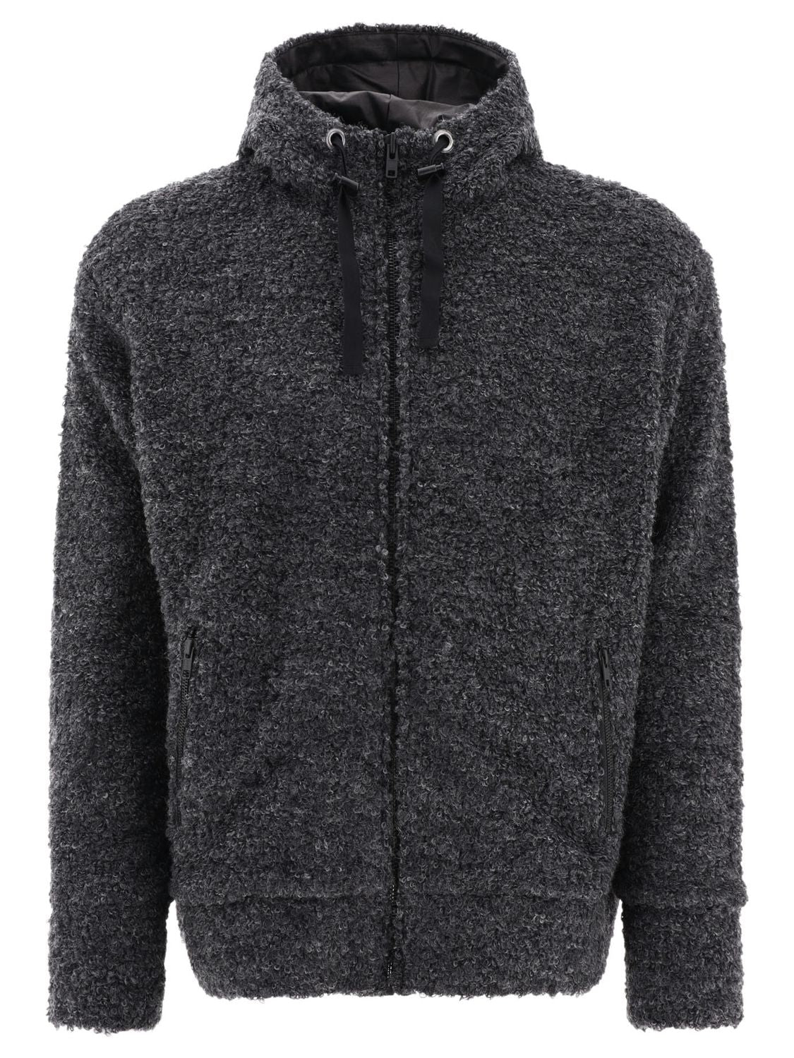 JUNYA WATANABE MAN Textured Drawstring Zipped Hoodie - Regular Fit