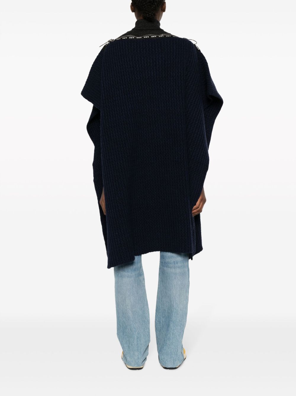 JW ANDERSON X APC Men's Chunky Ribbed Wool Poncho - Knee-Length