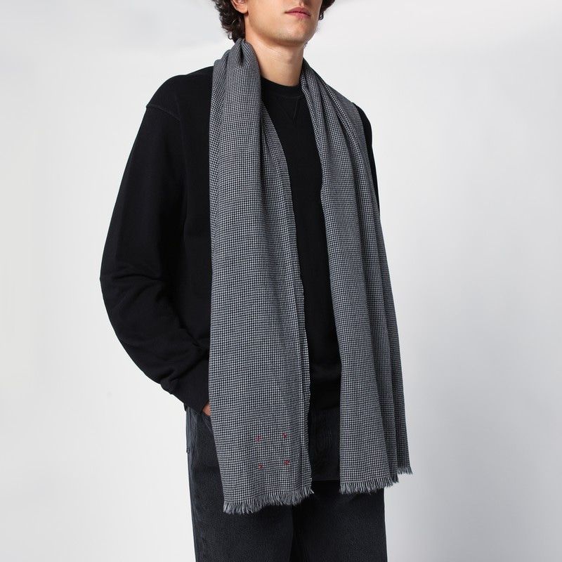 DESTIN Check Pattern Wool Scarf for Men