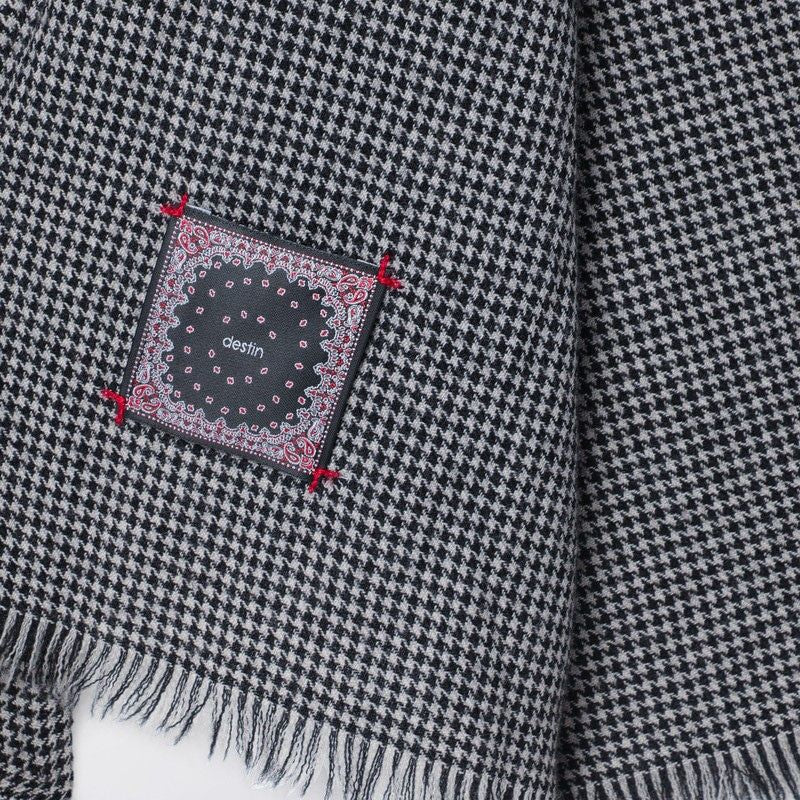 DESTIN Check Pattern Wool Scarf for Men