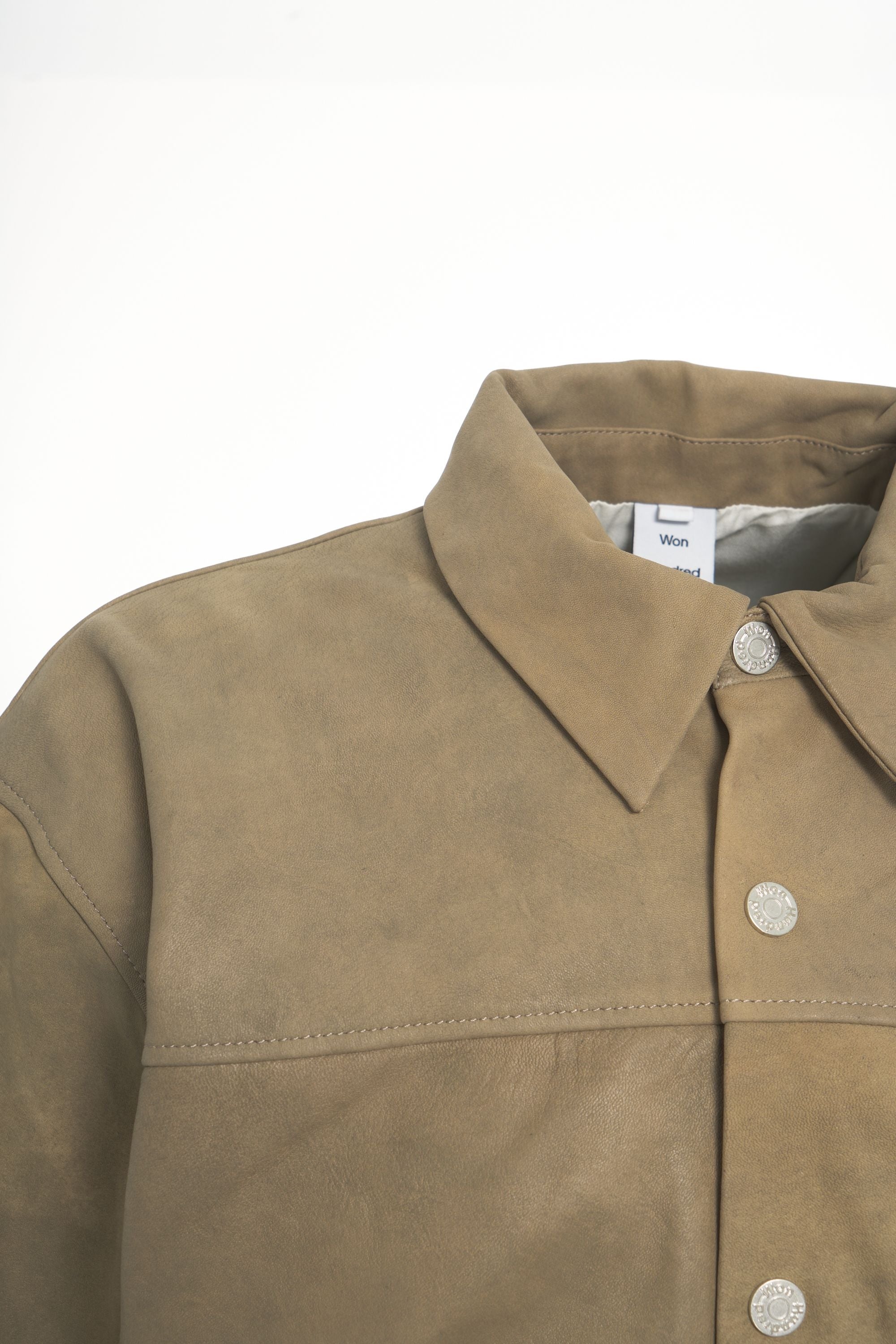 WON HUNDRED Oversized Suede Leather Overshirt - 'Zayne'