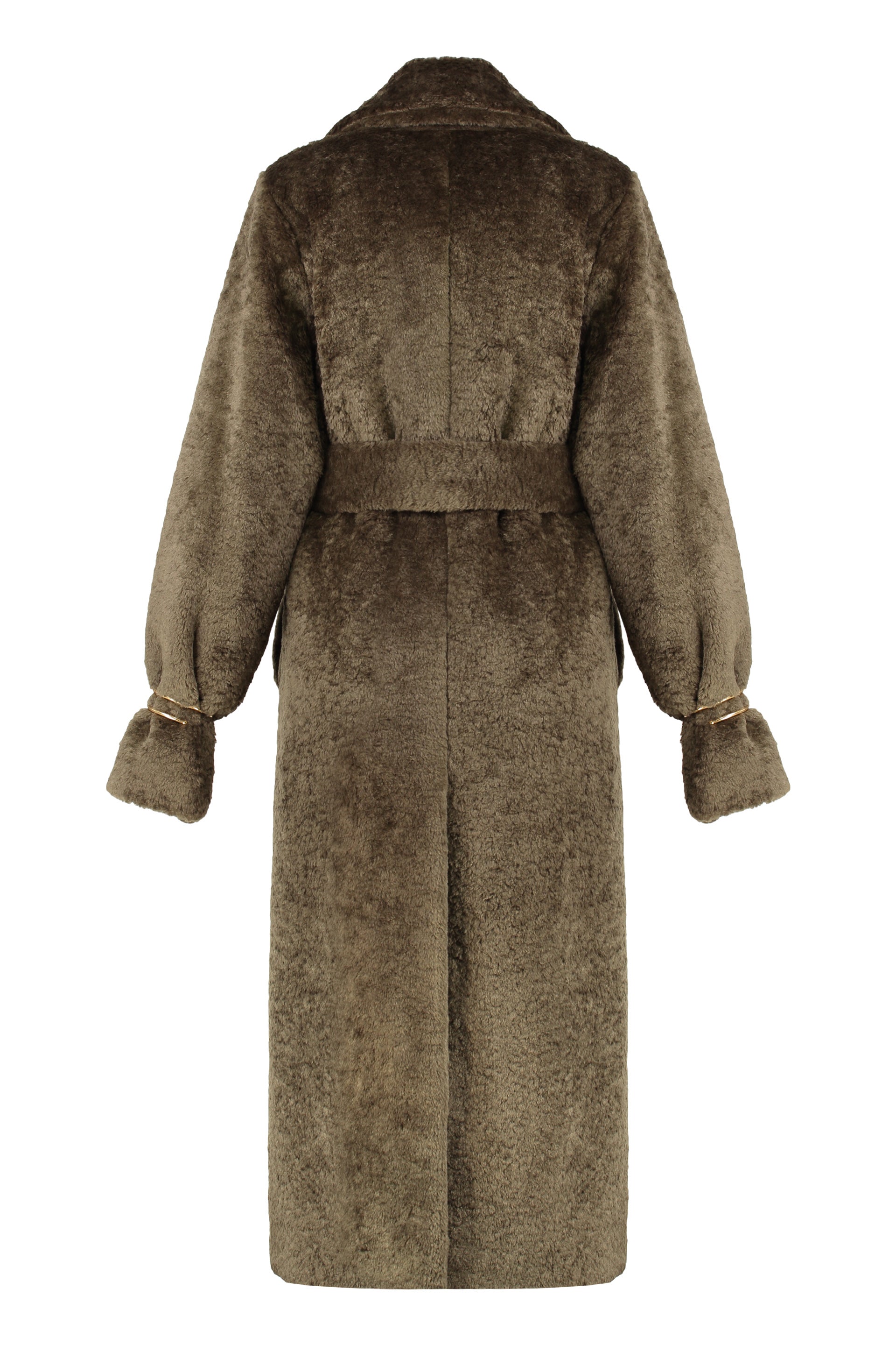 DARKPARK Elegant Eco-Fur Trench Coat