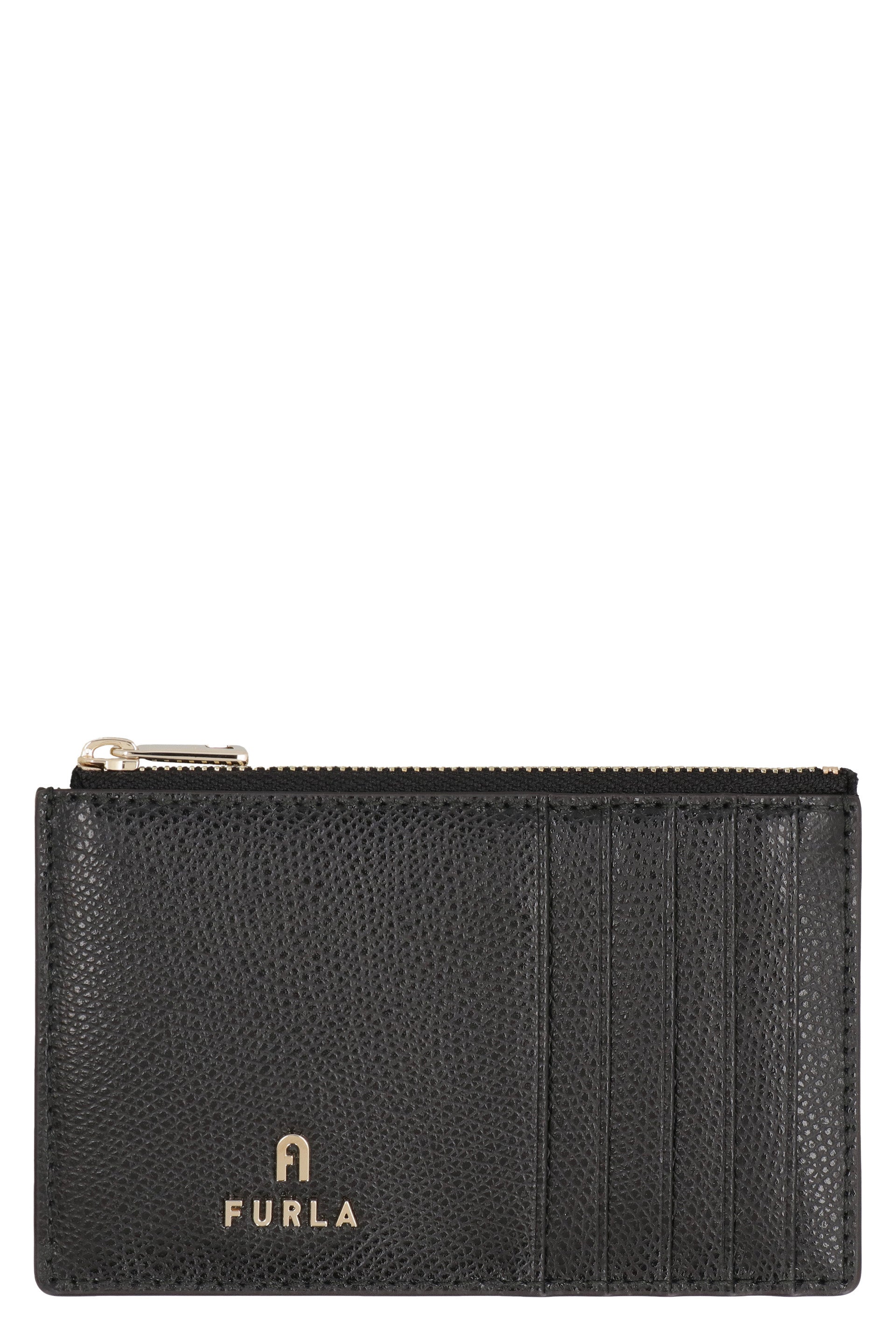 FURLA Mini Pebbled Leather Card Holder