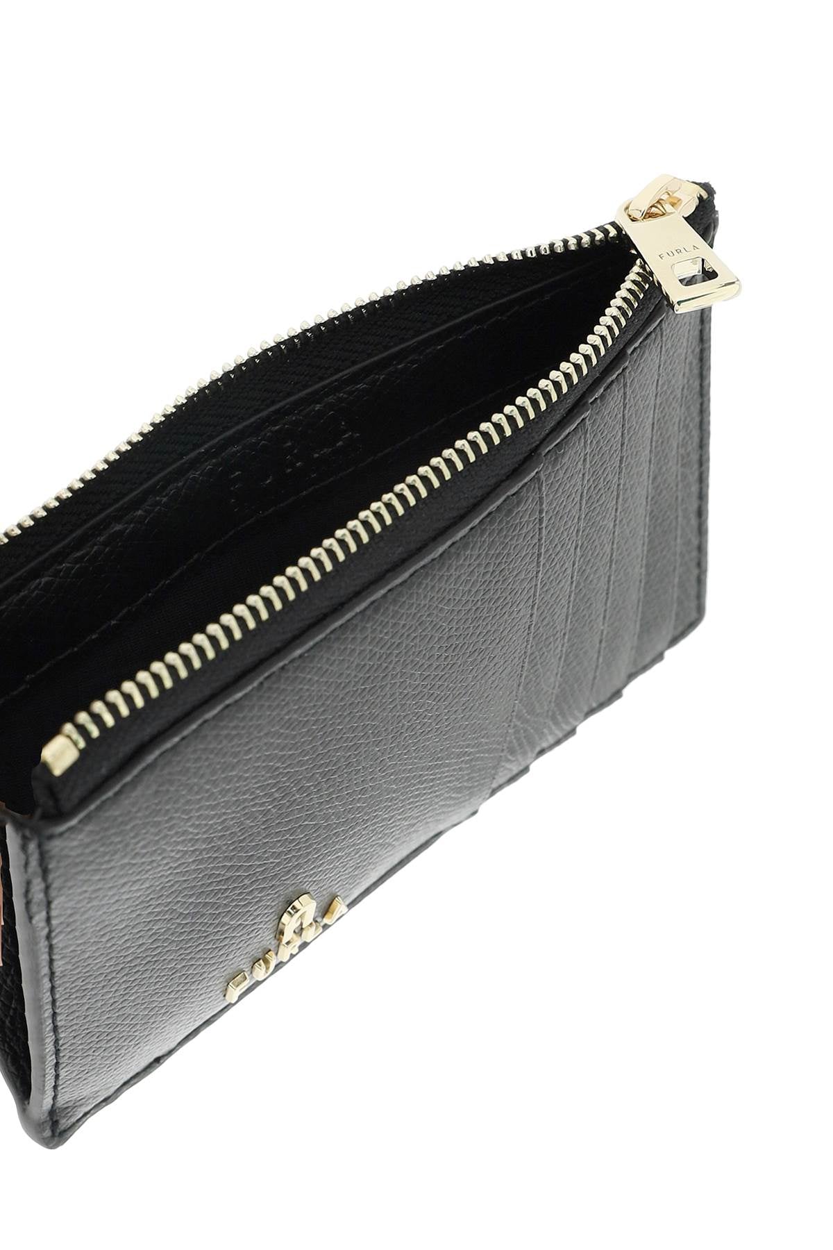 FURLA Mini Pebbled Leather Card Holder