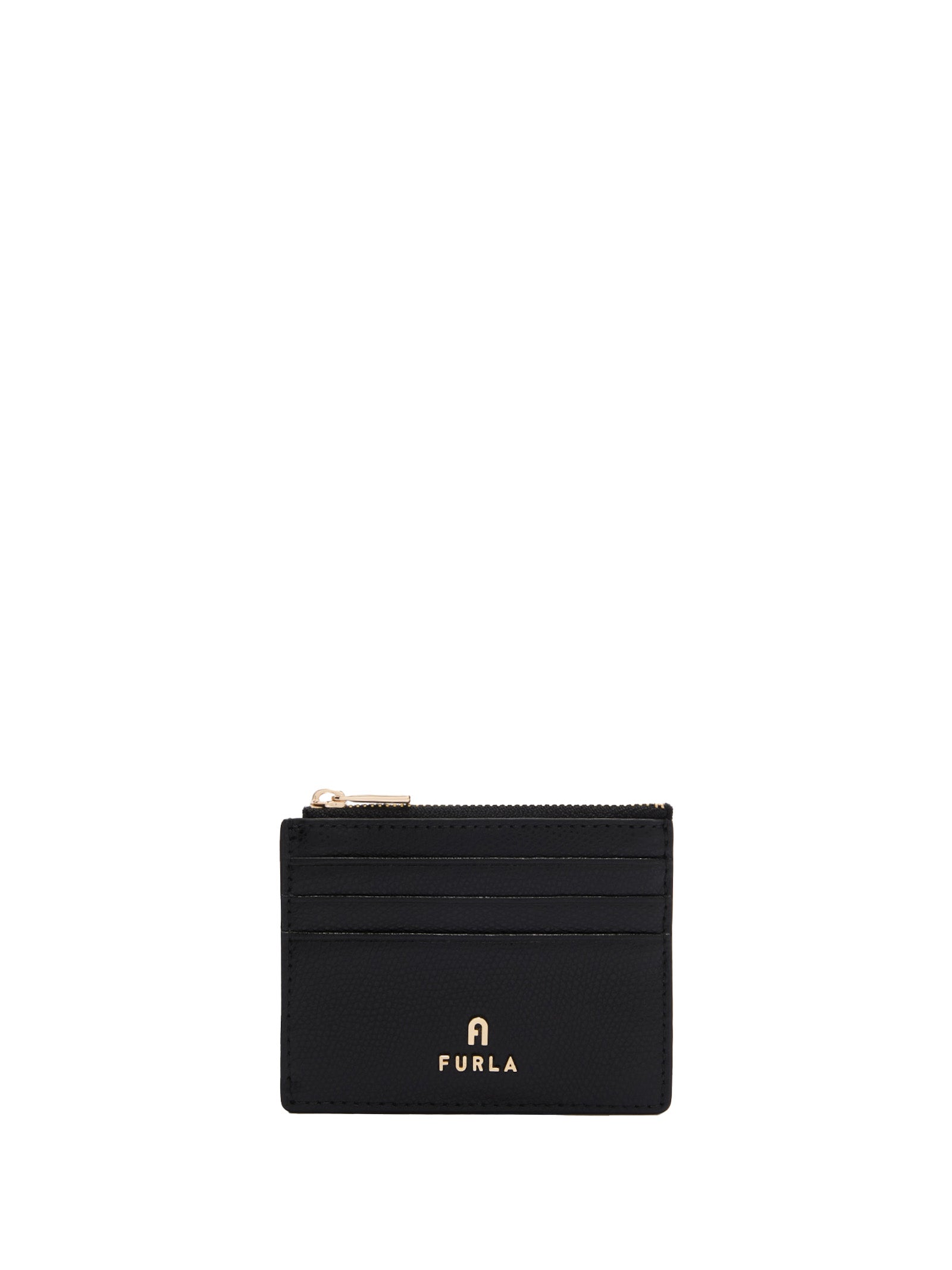 FURLA Mini Leather Card Holder with Three Credit Card Slots