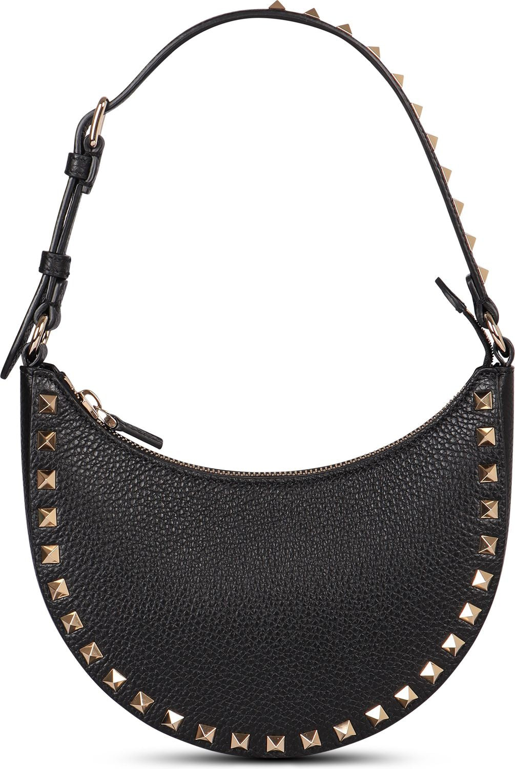 VALENTINO GARAVANI Mini Leather Hobo Handbag with Decorative Studs