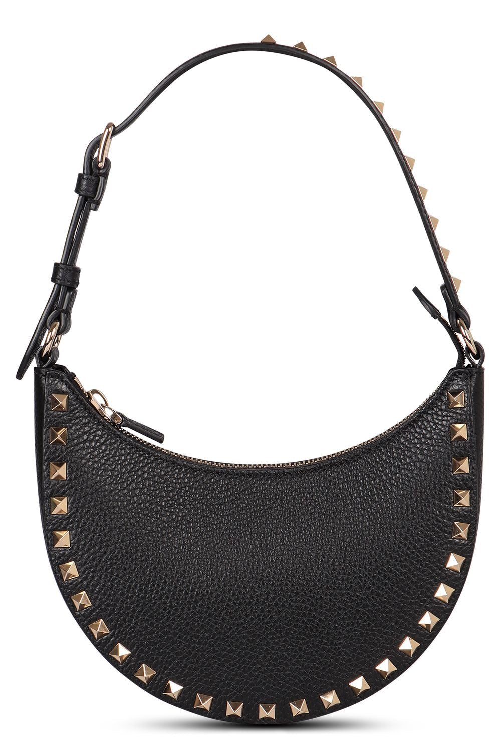 VALENTINO GARAVANI Mini Leather Hobo Handbag with Decorative Studs