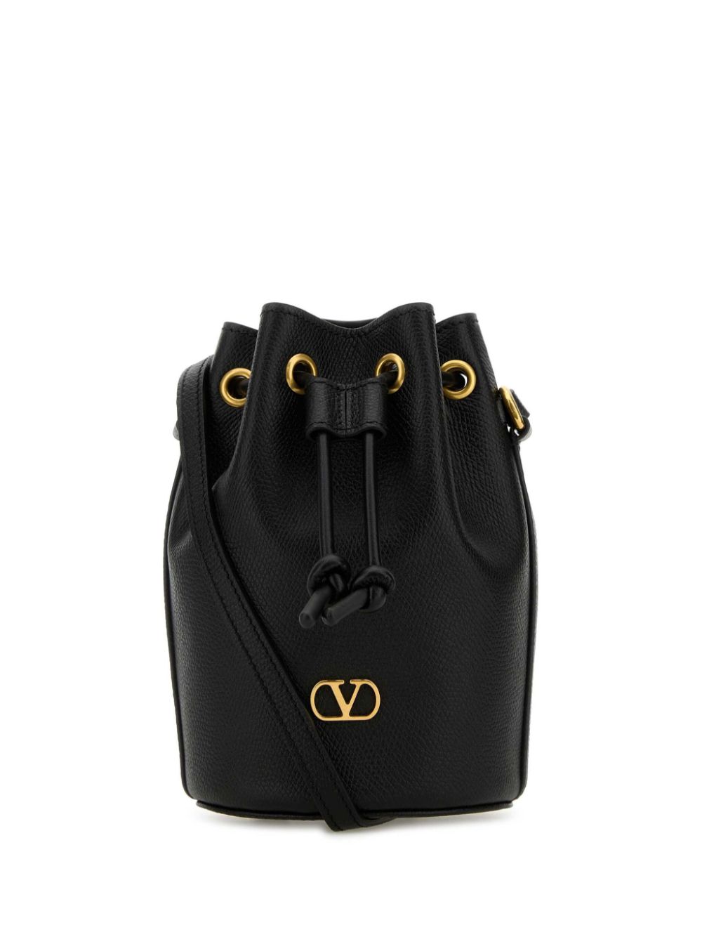 VALENTINO GARAVANI Mini Vlogo Signature Leather Bucket Handbag