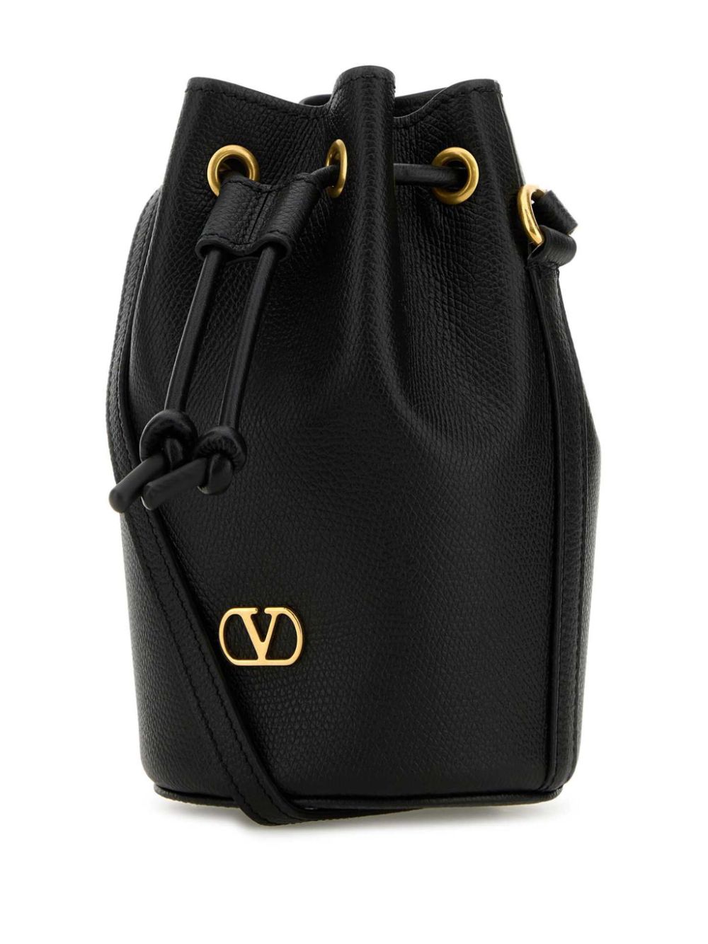 VALENTINO GARAVANI Mini Vlogo Signature Leather Bucket Handbag
