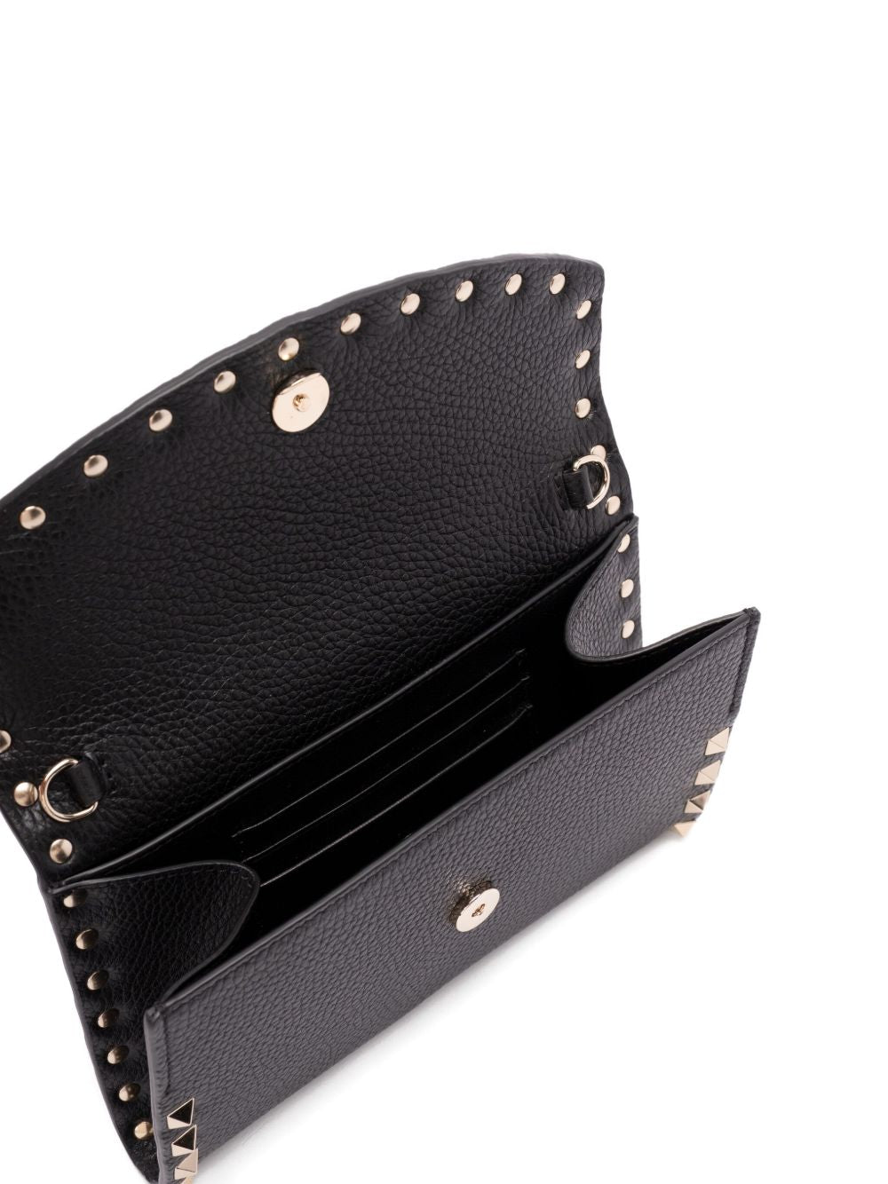 VALENTINO GARAVANI Mini Leather Wallet on Chain with Rockstud Embellishment