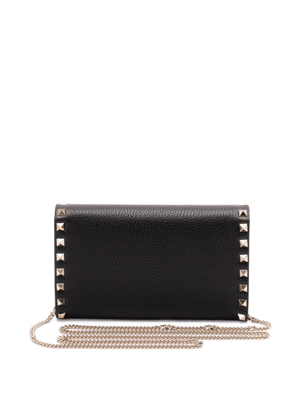 VALENTINO GARAVANI Mini Leather Wallet on Chain with Rockstud Embellishment