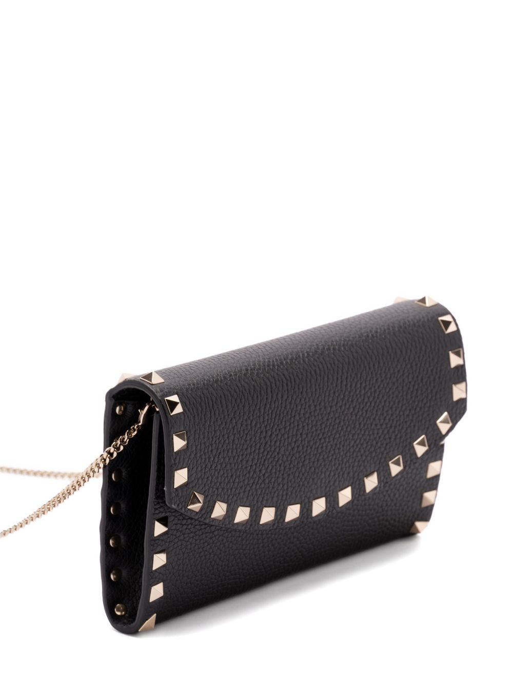 VALENTINO GARAVANI Mini Leather Wallet on Chain with Rockstud Embellishment
