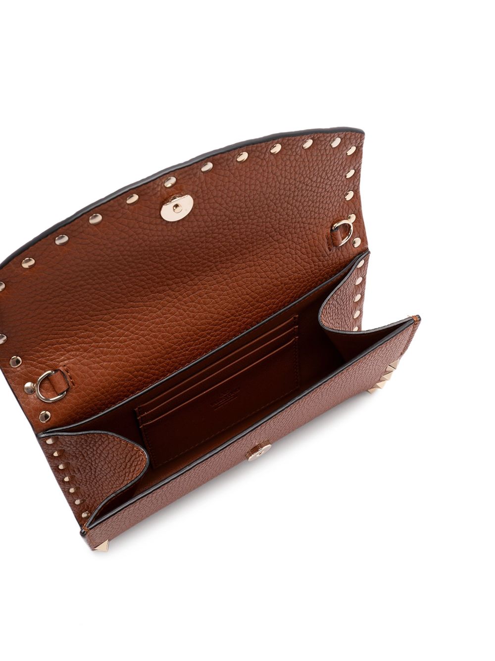 VALENTINO GARAVANI Mini Rockstud Leather Wallet on Chain