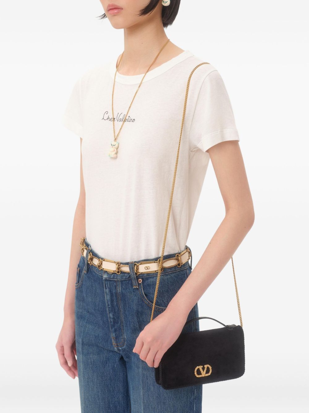 VALENTINO GARAVANI Signature Velvet Wallet on Chain