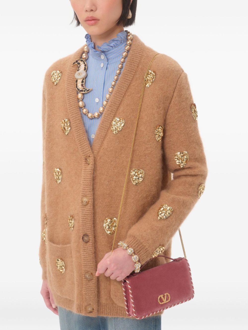 VALENTINO GARAVANI Signature Velvet Wallet on Chain