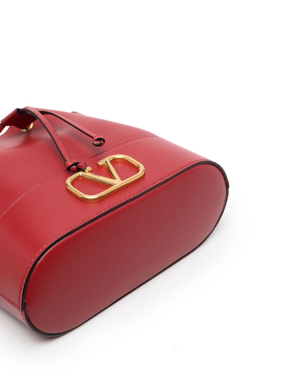 VALENTINO GARAVANI Mini Signature Drawstring Leather Handbag