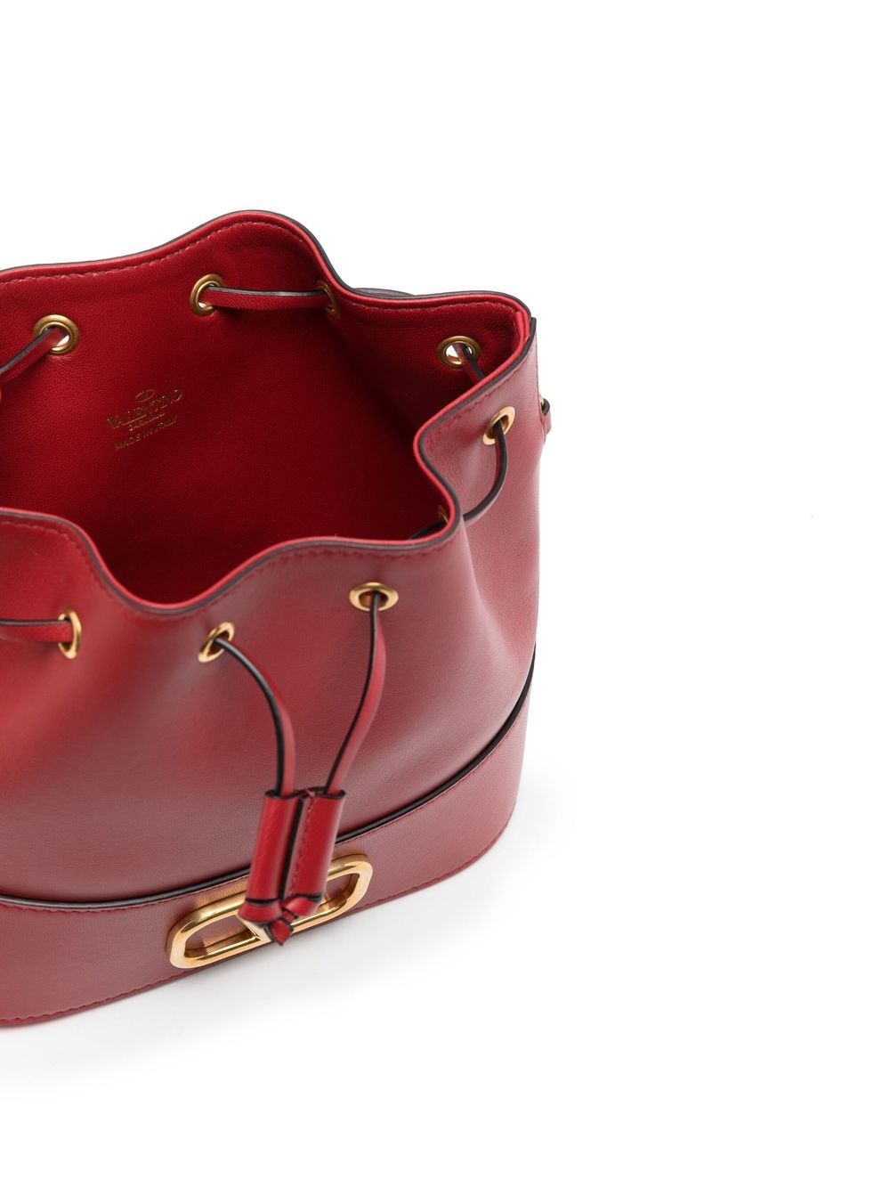 VALENTINO GARAVANI Mini Signature Drawstring Leather Handbag