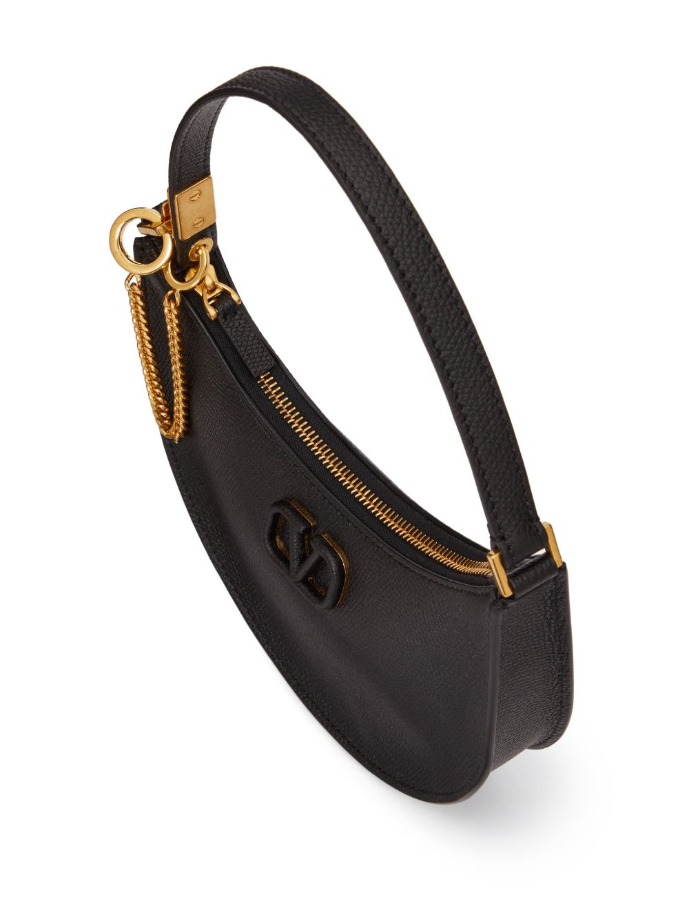 VALENTINO GARAVANI Mini Hobo Handbag with Chain-Link Detailing