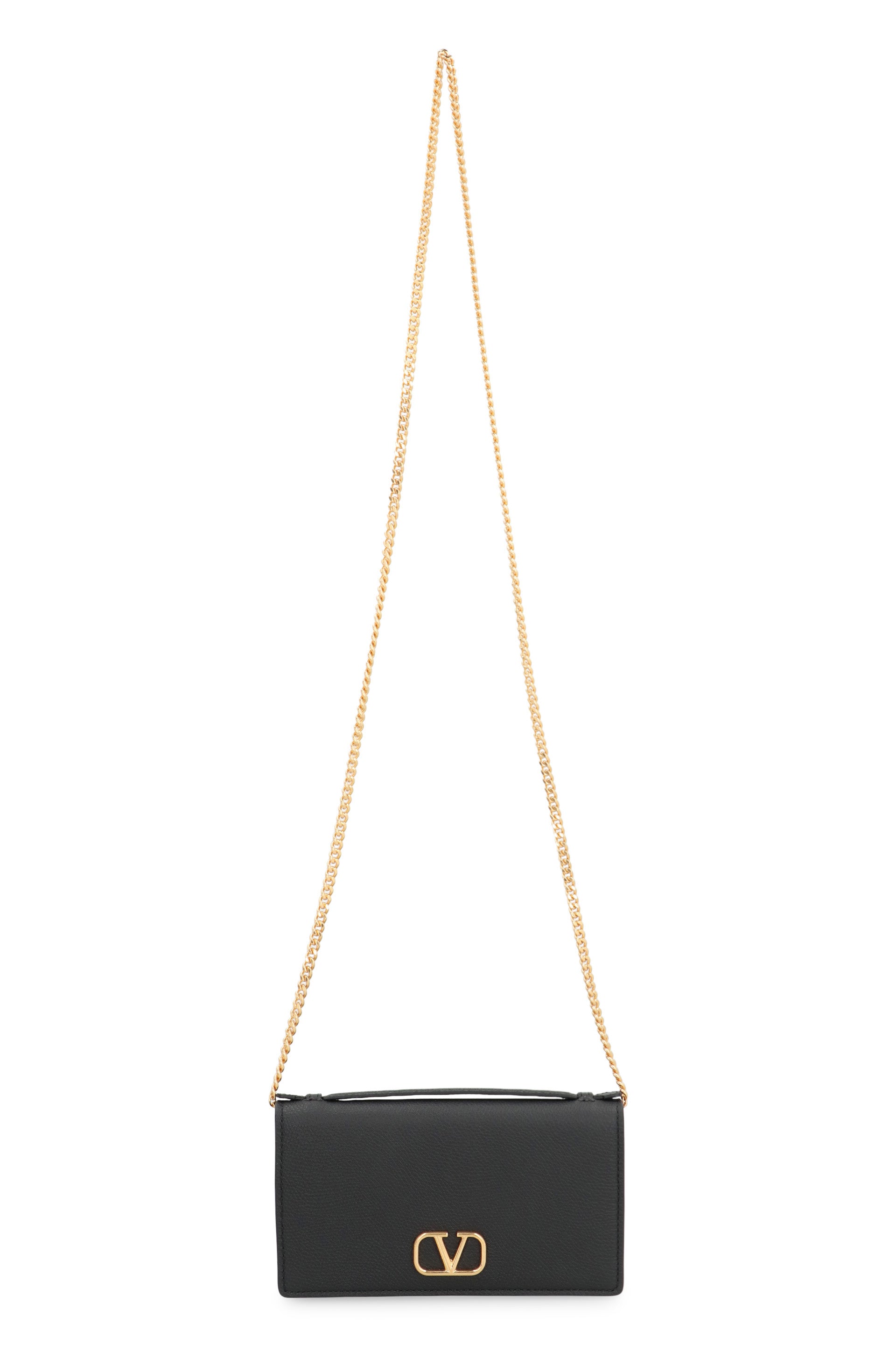 VALENTINO GARAVANI Mini Signature Leather Wallet on Chain