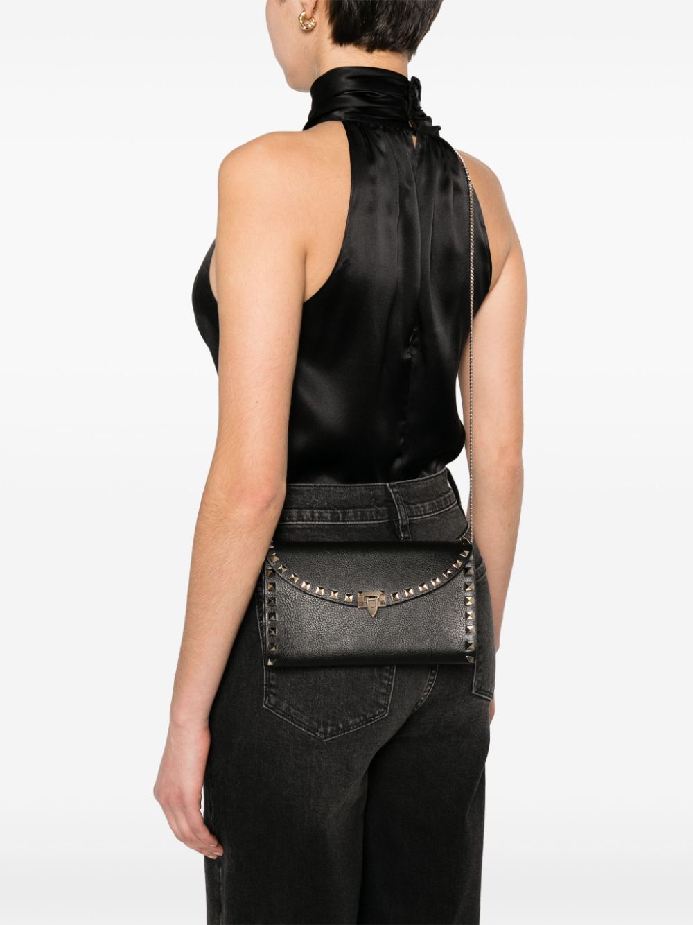 VALENTINO GARAVANI Mini Leather Rockstud Handbag with Strap