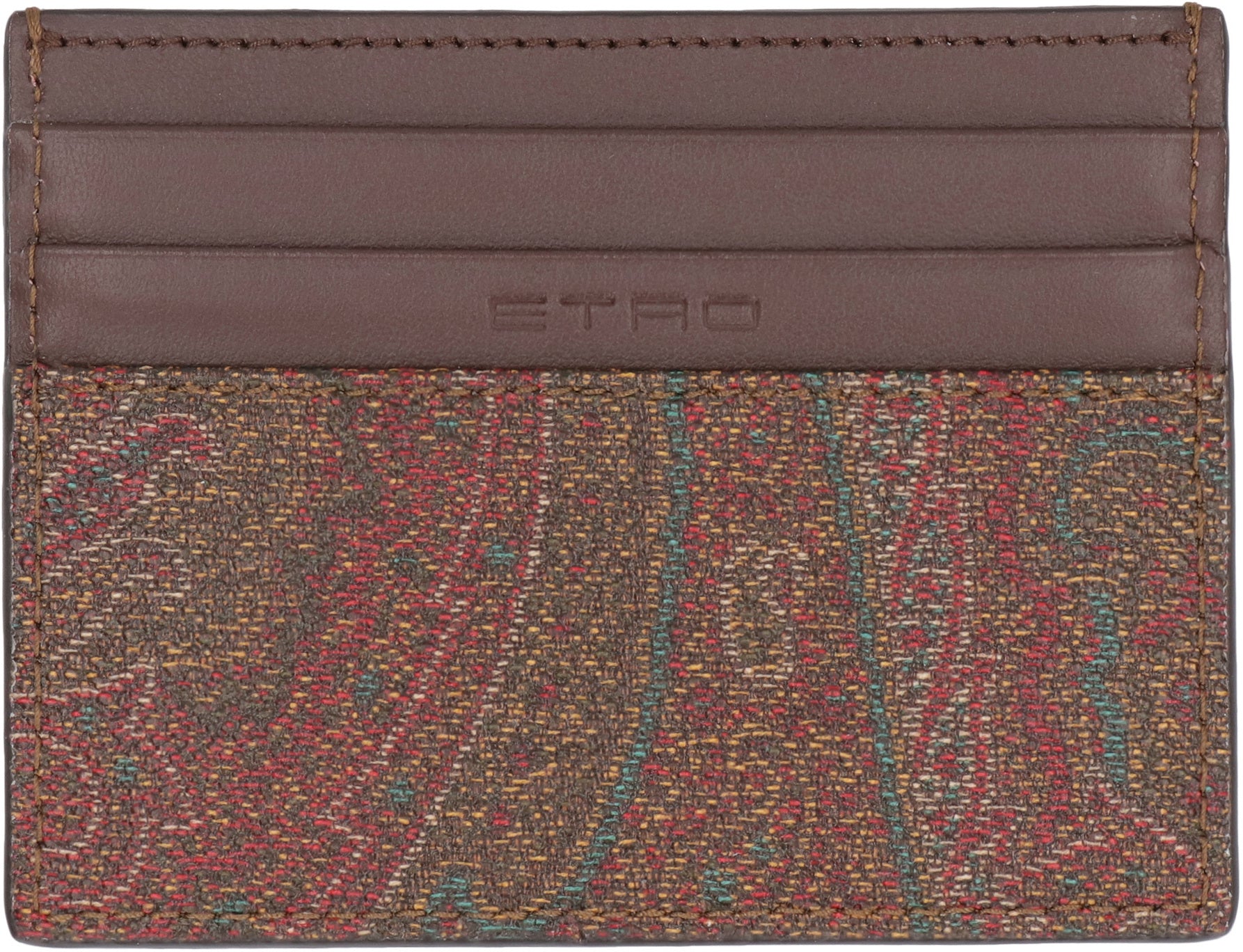 ETRO Mini Coated Canvas Card Holder