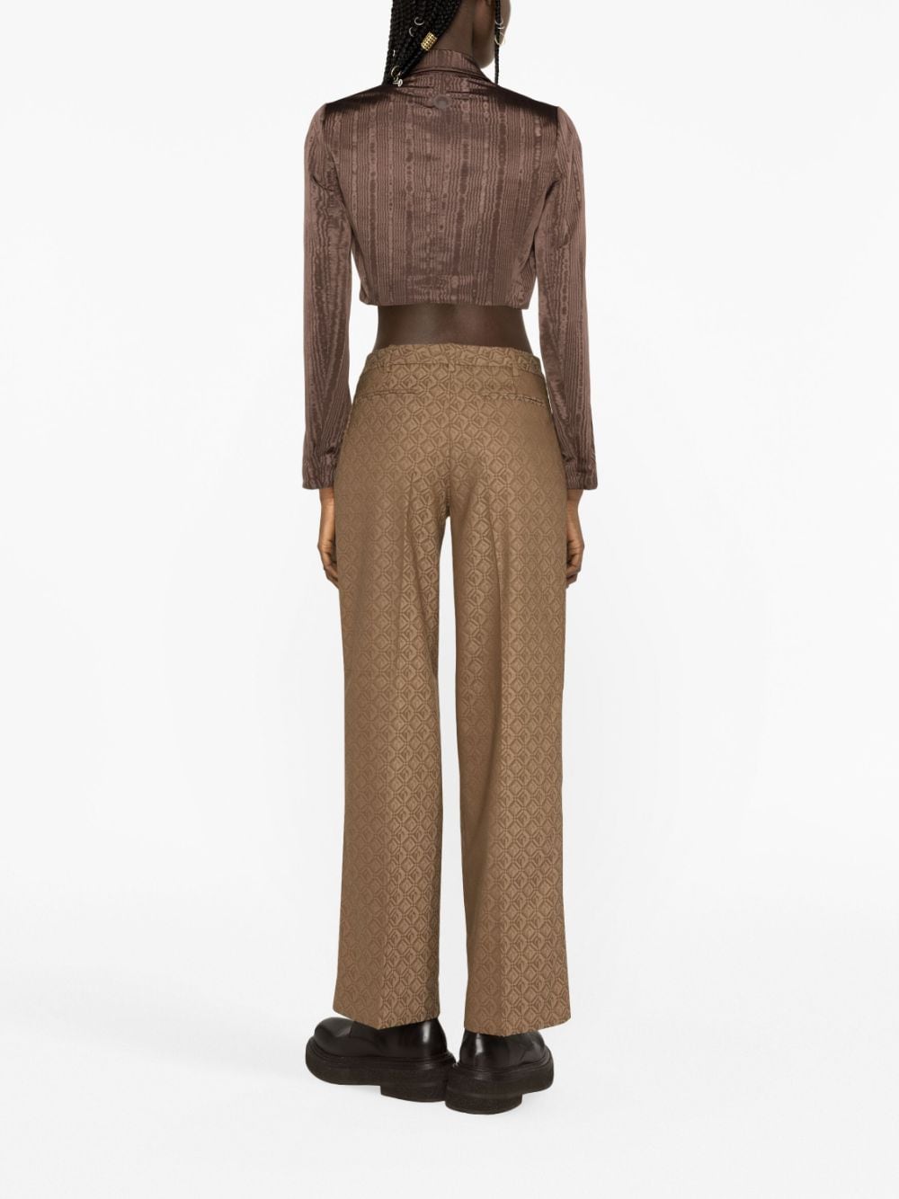 MARINE SERRE High-Waisted Moon Pattern Tailoring Trousers