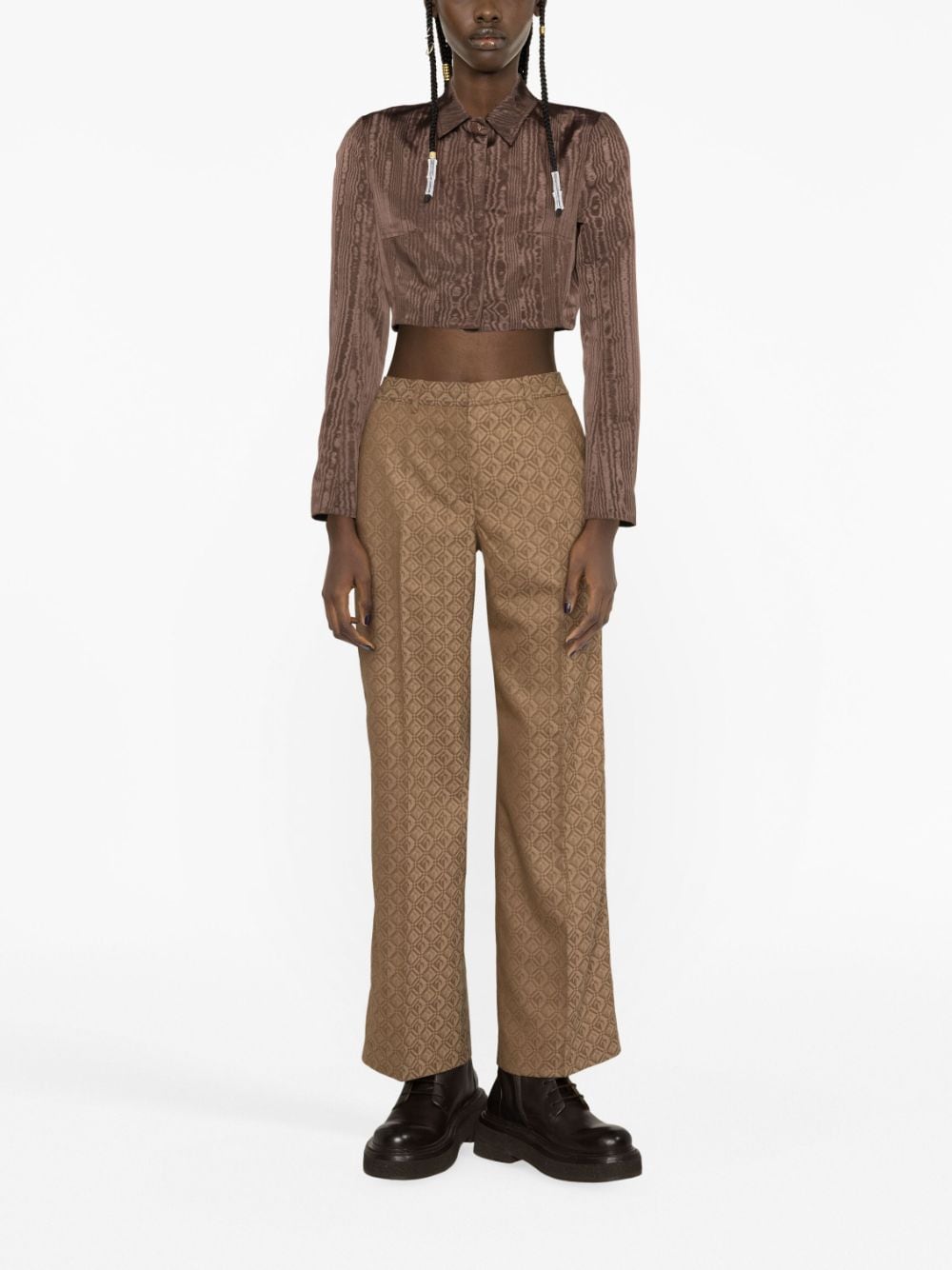 MARINE SERRE High-Waisted Moon Pattern Tailoring Trousers
